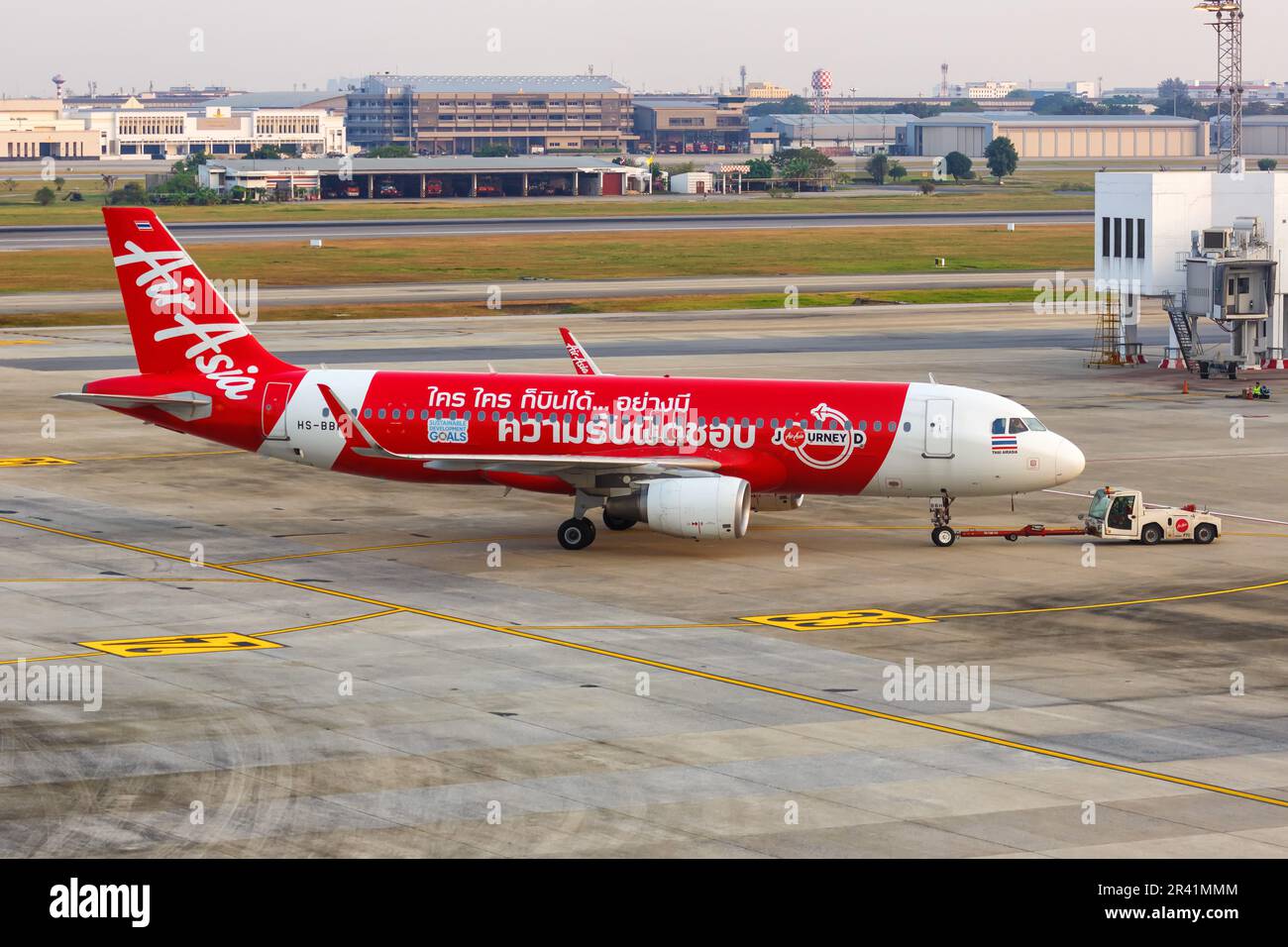 AirAsia Airbus A320 Aircraft Bangkok Don Mueang Airport In Thailand Now 