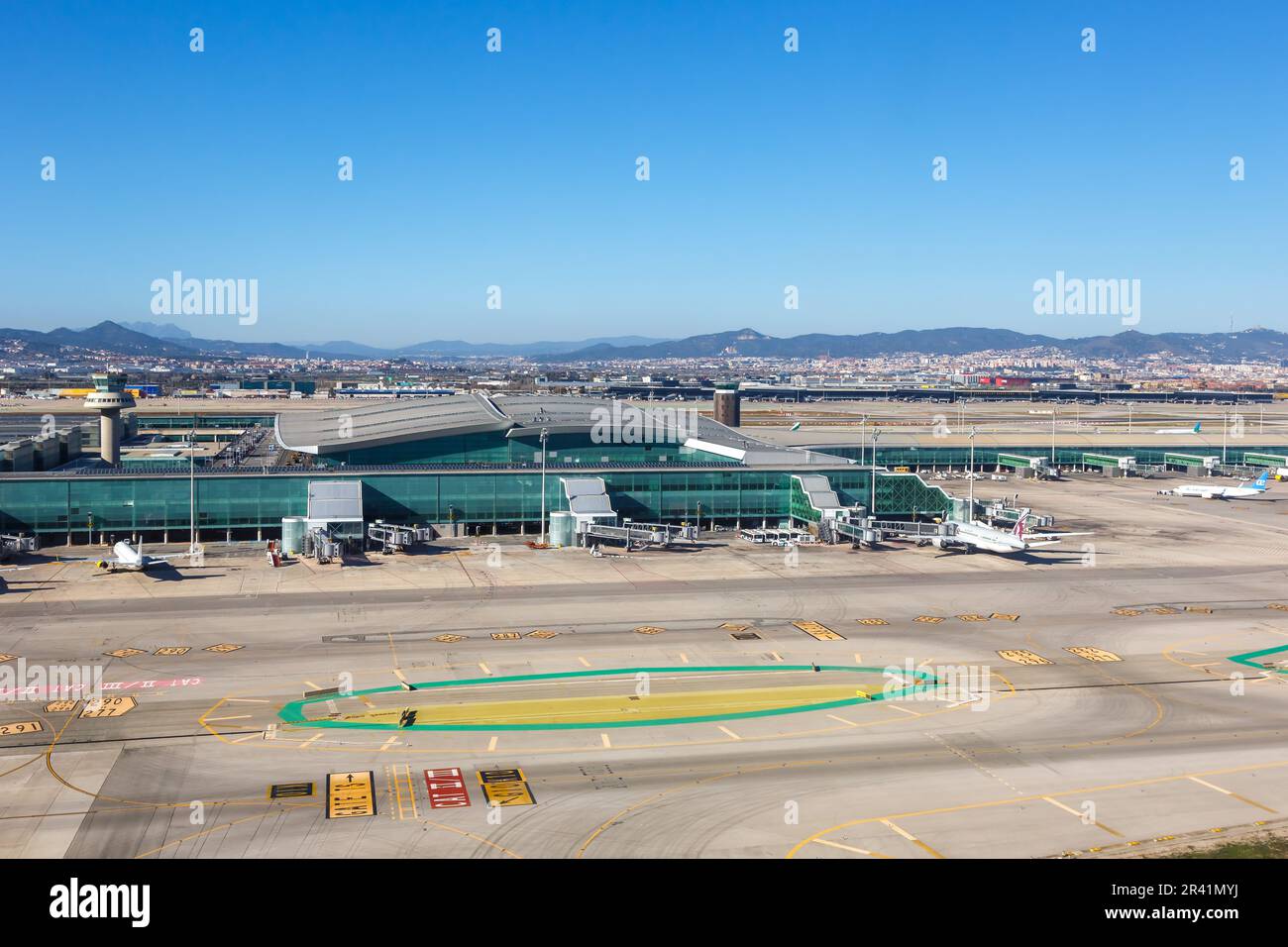 Aerial view Barcelona Airport Terminal 1 in Spain Stock Photo Alamy