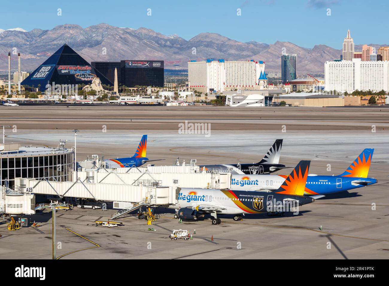 Allegiant Air Airbus A320 aircraft Las Vegas airport in the USA Stock