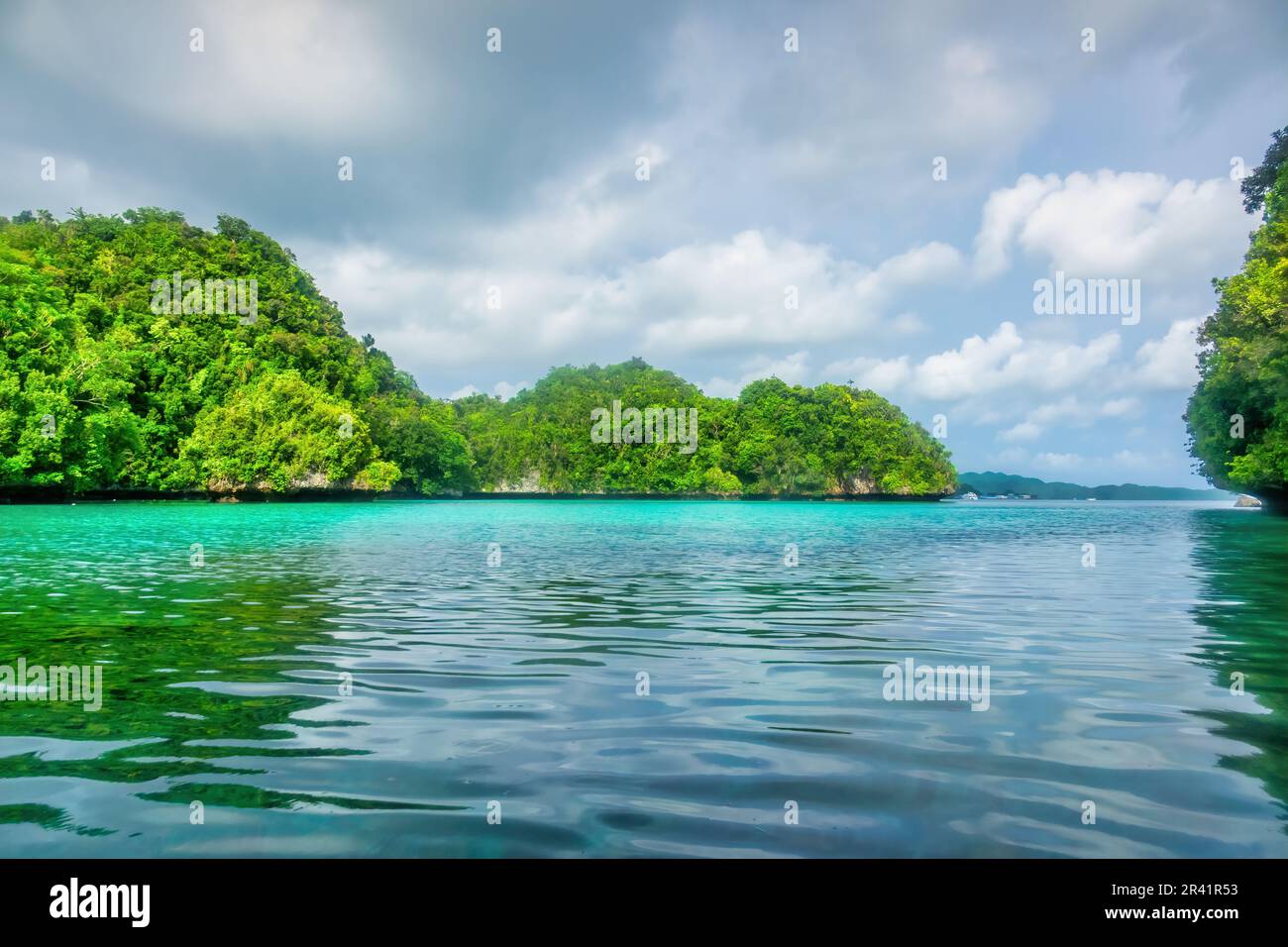 Rock Islands in Palau, Micronesia, Oceania, UNESCO World Heritage Site Stock Photo