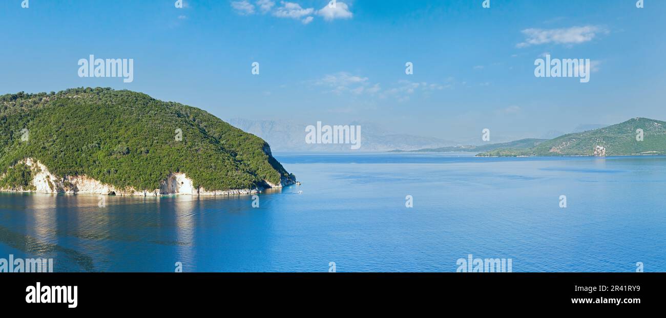 Lefkada coast summer panorama (Greece) Stock Photo