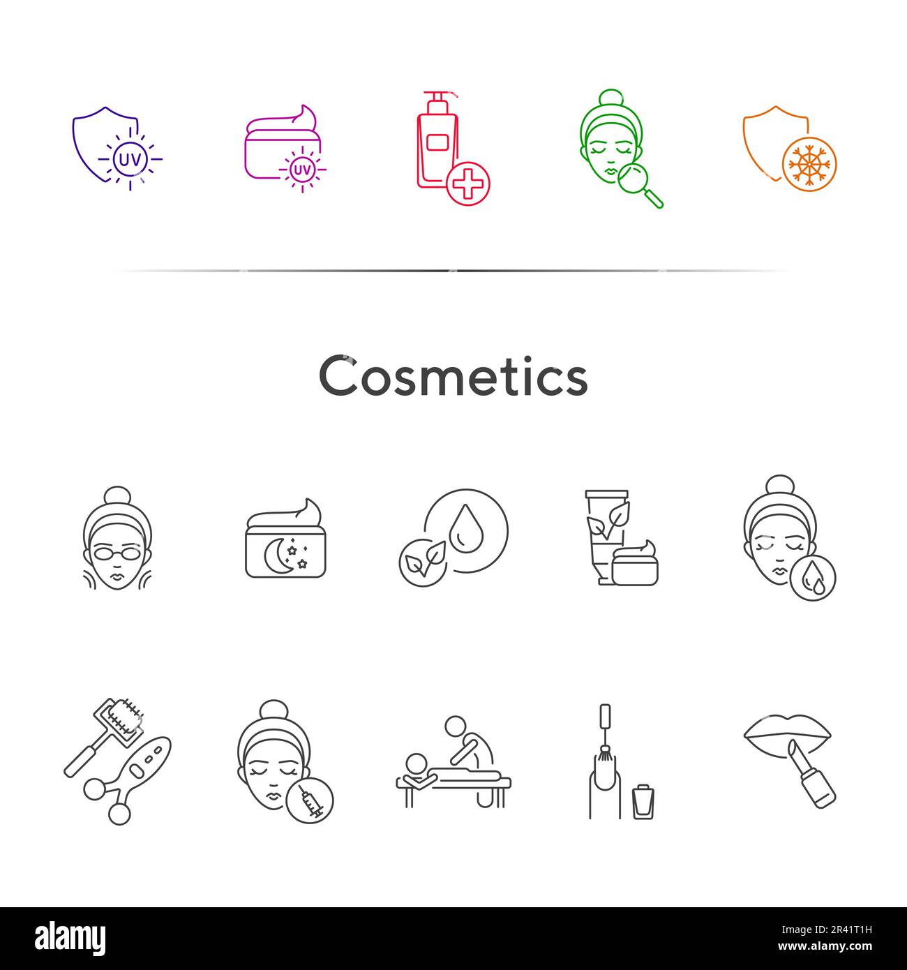 Face woman cosmetics cold Stock Vector Images - Alamy