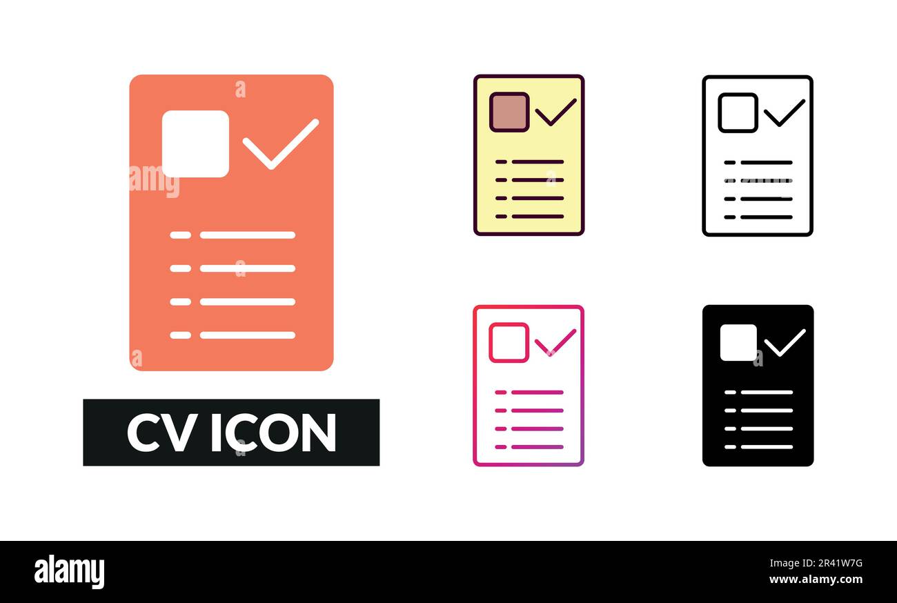 CV Icon Set Vector Illustration Stock Vector Image & Art - Alamy