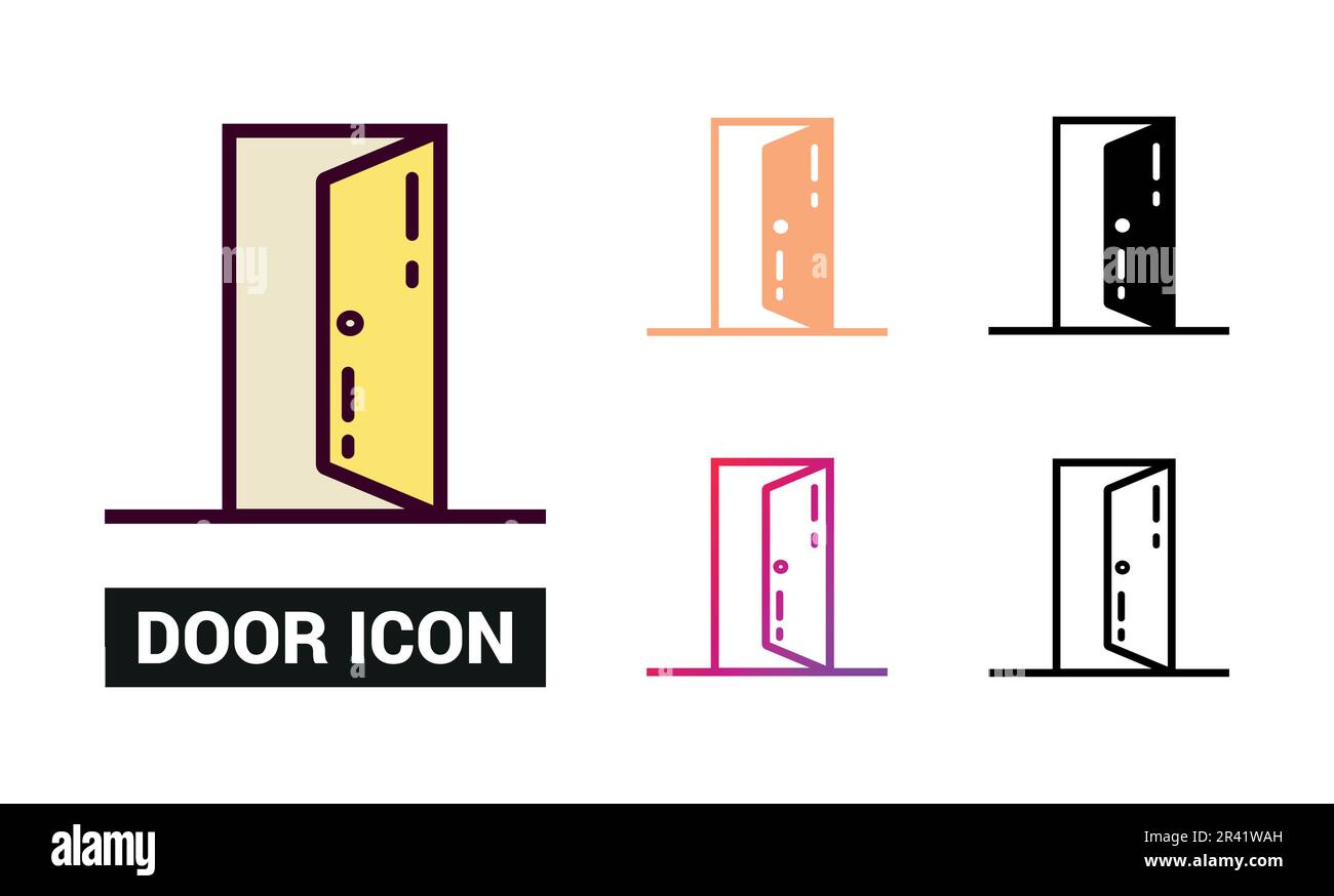 Door Icon Set Vector Illustration Stock Vector Image & Art - Alamy
