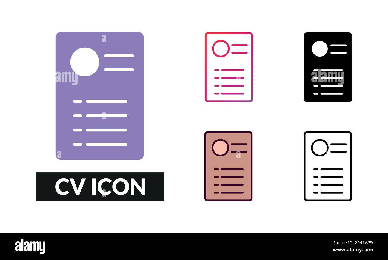 CV Icon Set Vector Illustration Stock Vector Image & Art - Alamy