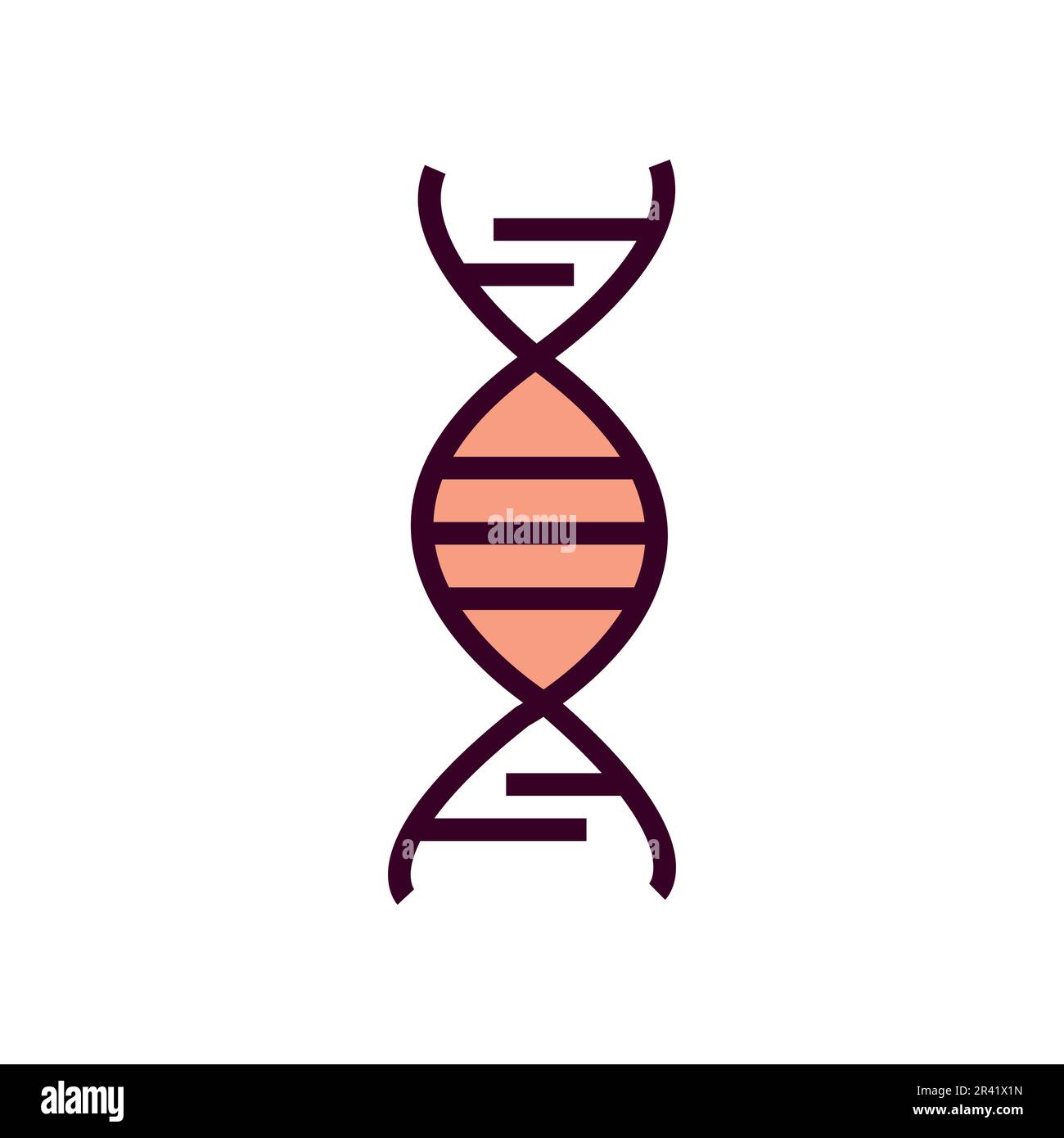 Dna Icon Vector Illustration. Dna Lineal Color Icon Stock Vector Image ...