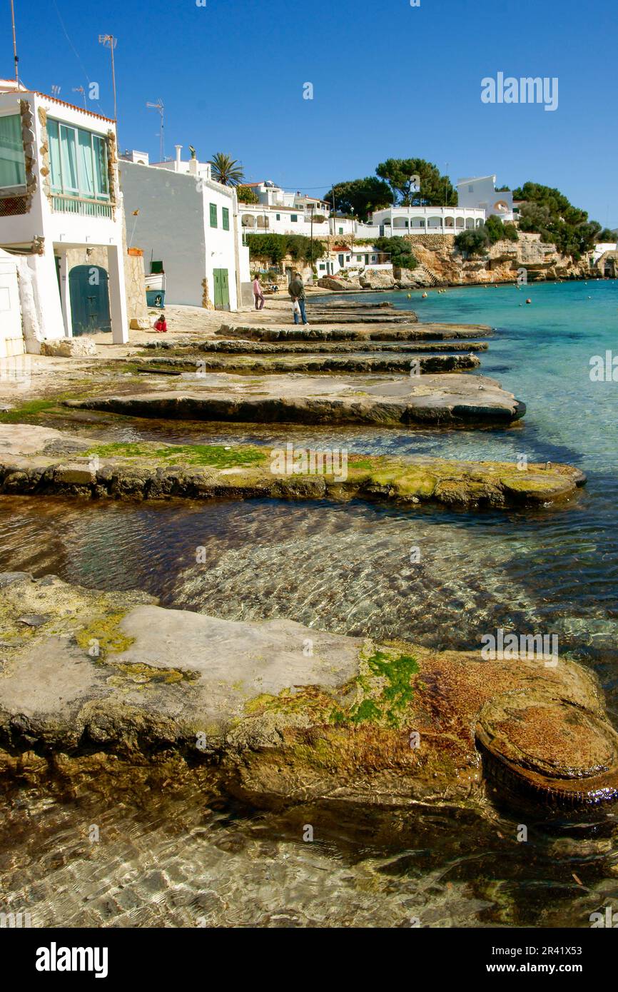 Cala dÂ´Alcalfar. Sant Lluis. Menorca. Illes Balears. EspaÃ±a. Stock Photo