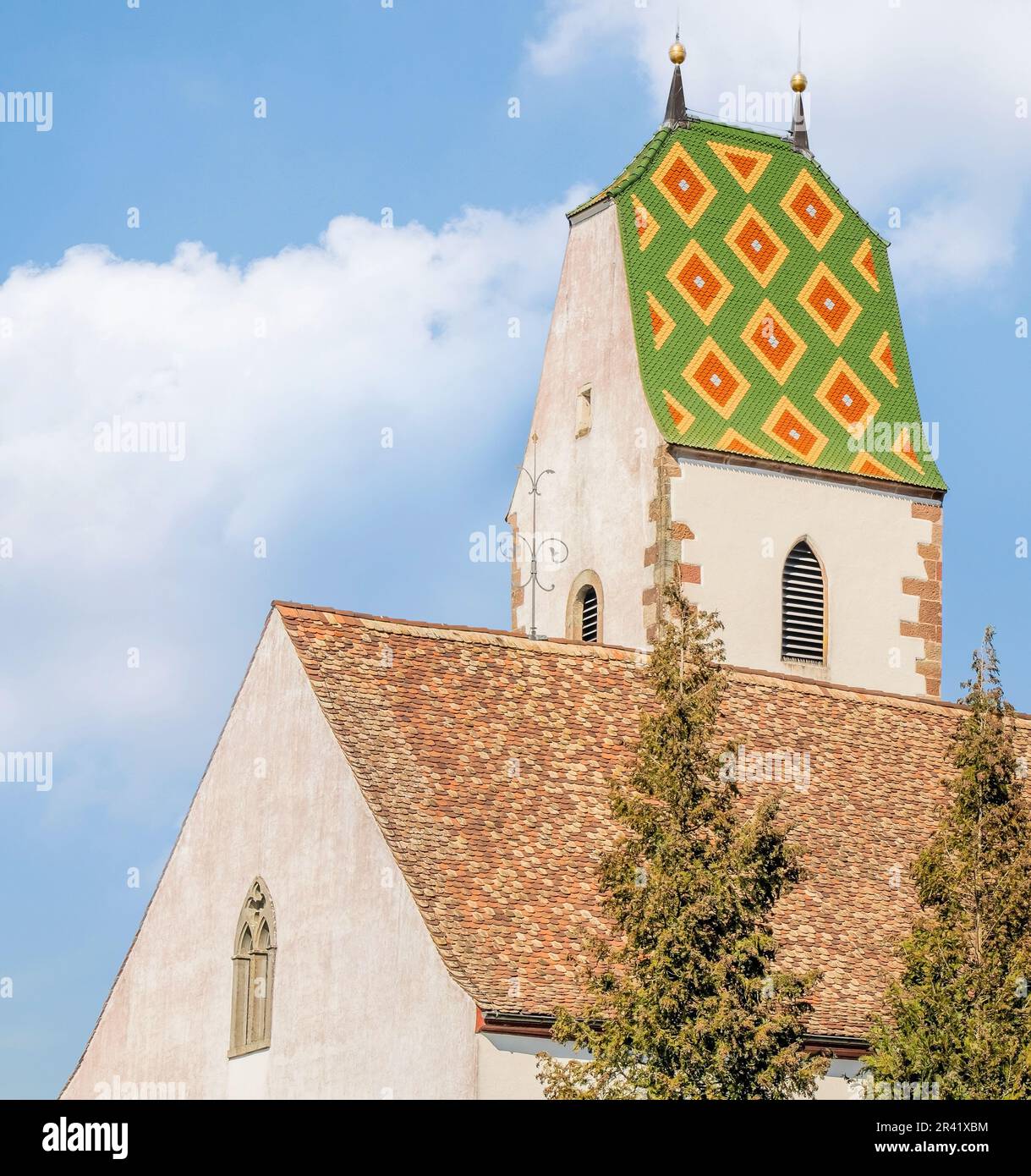 Mountain Church Neunkirch, Evangelical Reformed Parish Stock Photo