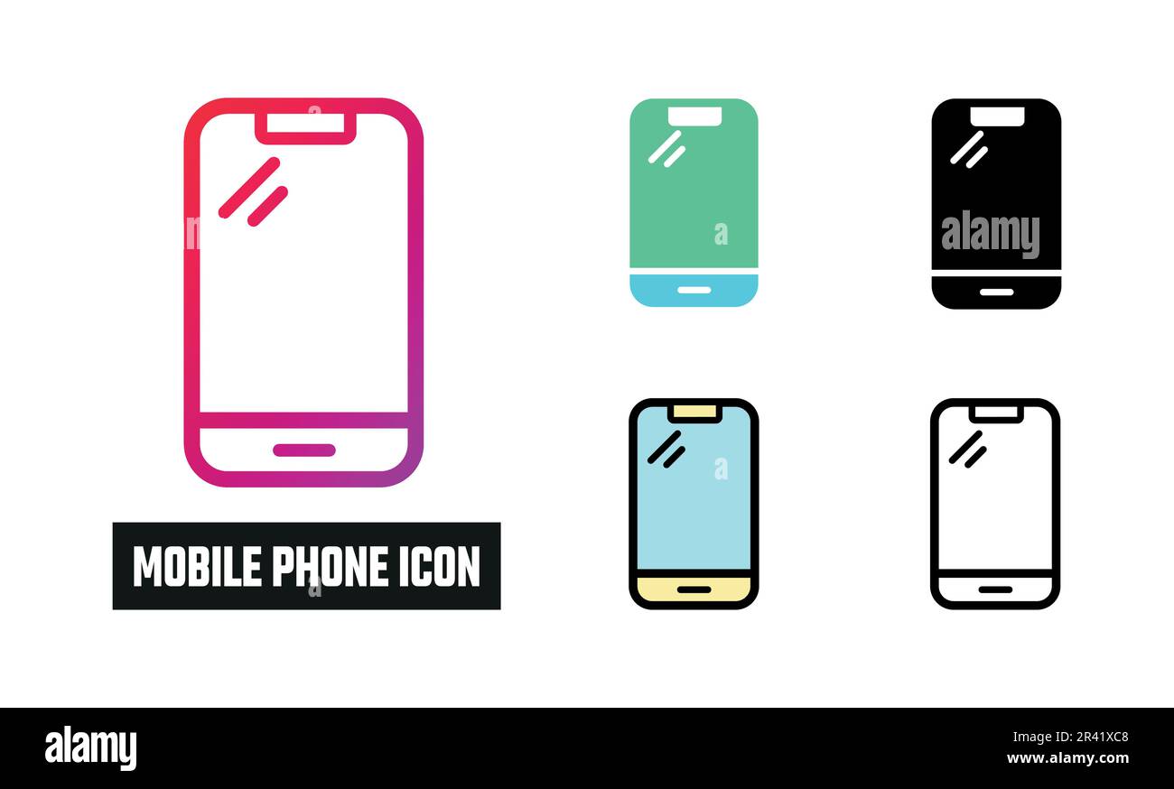Mobile Phone Icon Set Vector Illustration Stock Vector Image & Art - Alamy