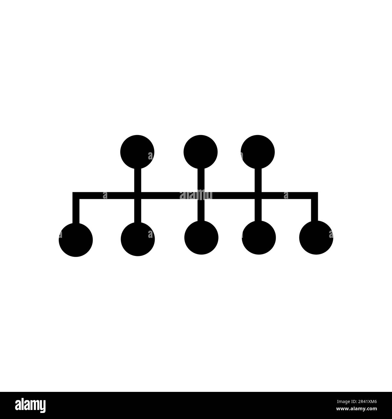 Hierarchy Fill Icon Symbol Vector. Black Glyph Hierarchy Icon Stock ...