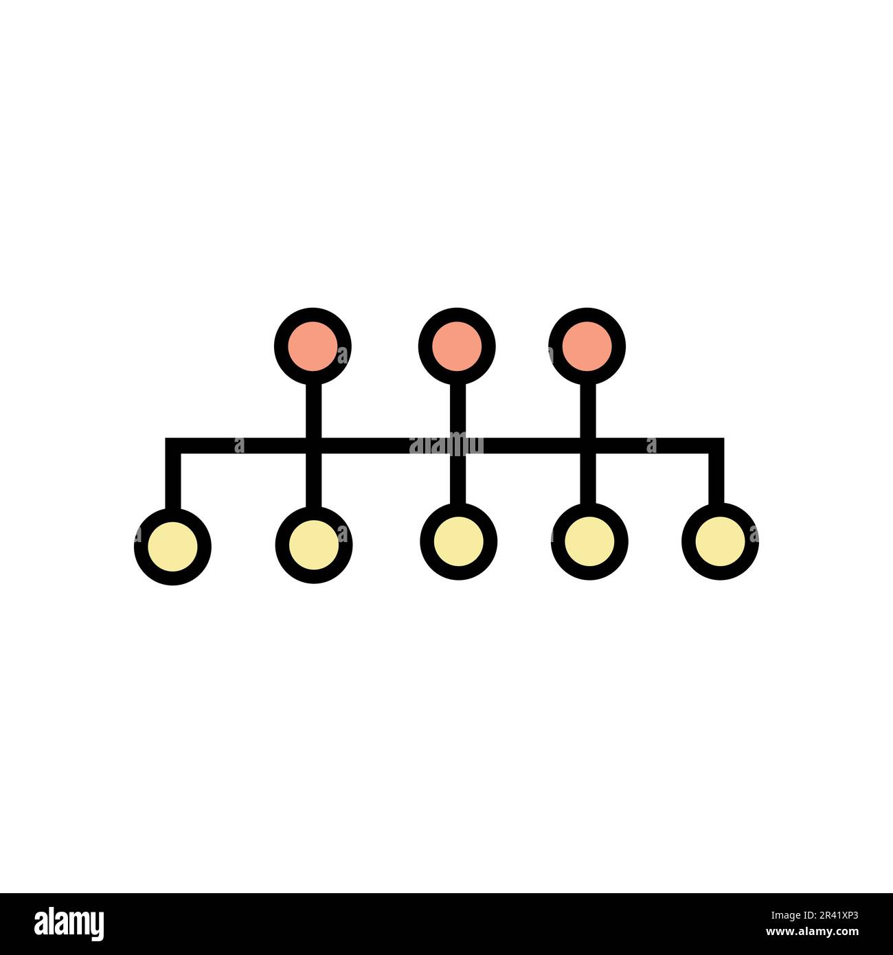 Hierarchy Icon Vector Illustration. Hierarchy Lineal Color Icon Stock Vector