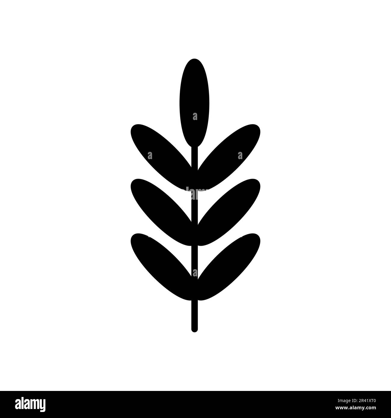 Leaf Fill Icon Symbol Vector. Black Glyph Leaf Icon Stock Vector Image ...