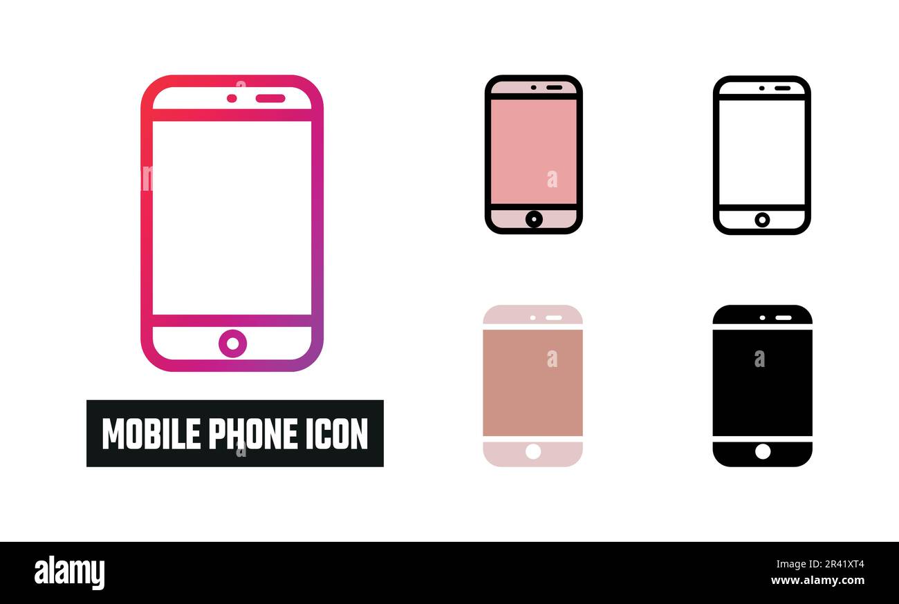 Mobile Phone Icon Set Vector Illustration Stock Vector Image & Art - Alamy