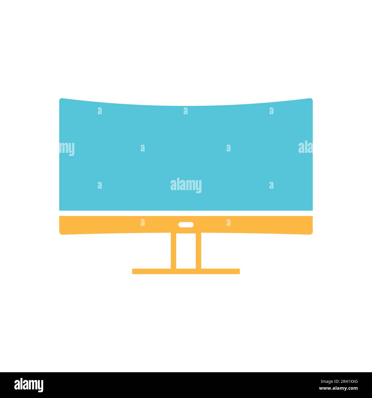Flat Monitor Screen Icon Symbol Vector Illustration Stock Vector Image ...
