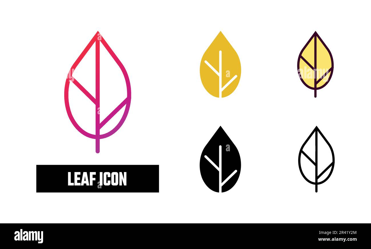Leaf Icon Set Vector Illustration Stock Vector Image & Art - Alamy