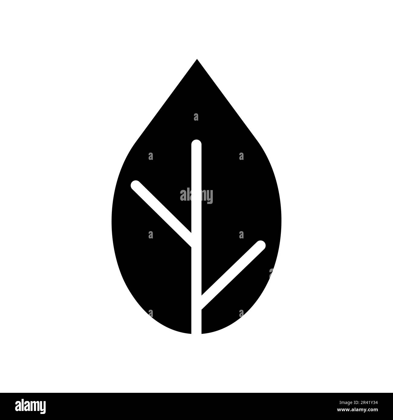 Leaf Fill Icon Symbol Vector. Black Glyph Leaf Icon Stock Vector Image ...