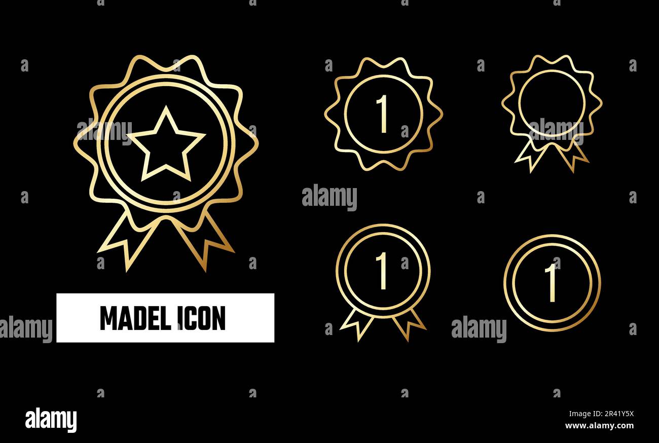 Golden Medal Icon Vector Illustration Stock Vector Image & Art - Alamy
