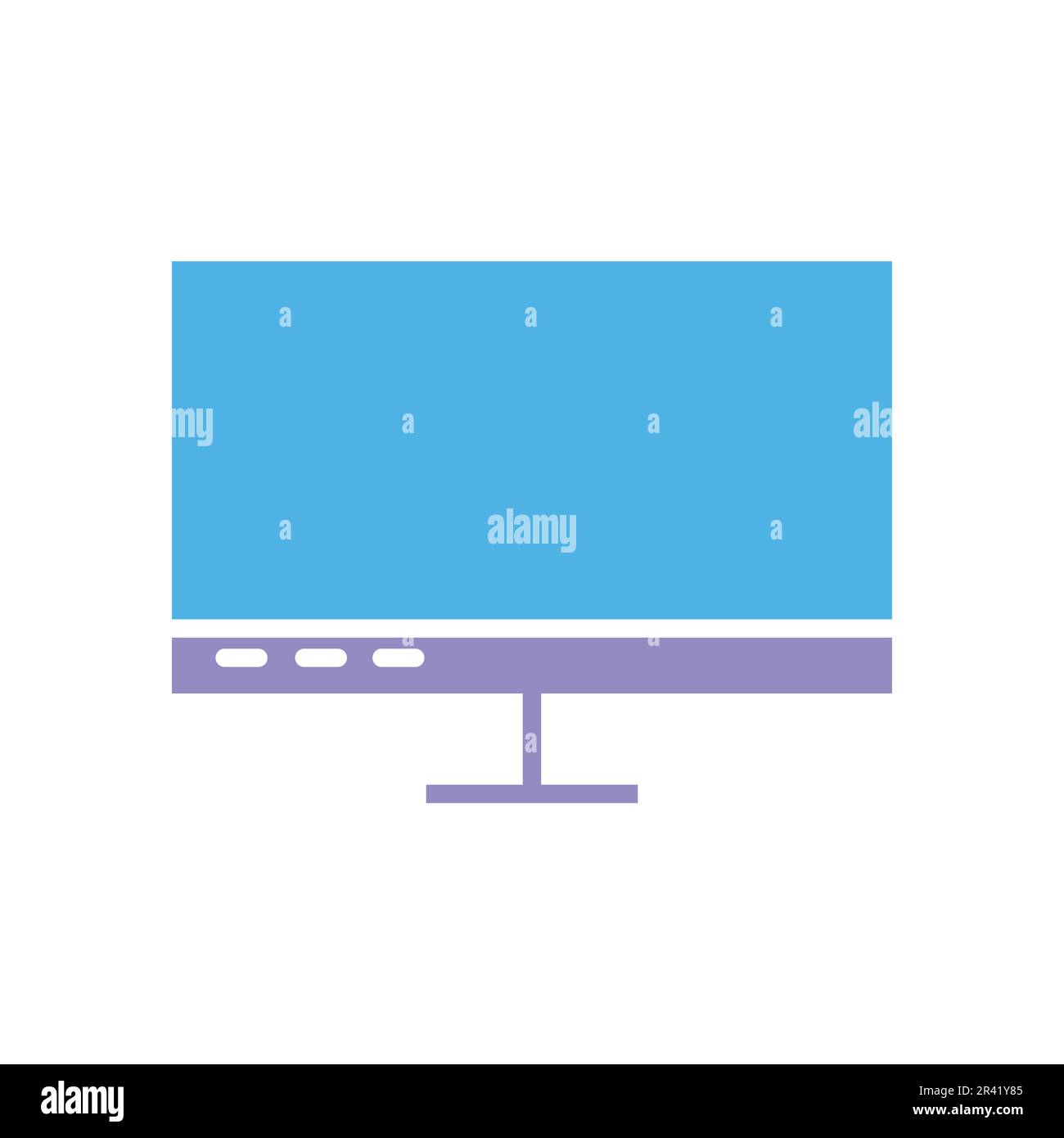 Flat Monitor Screen Icon Symbol Vector Illustration Stock Vector Image ...