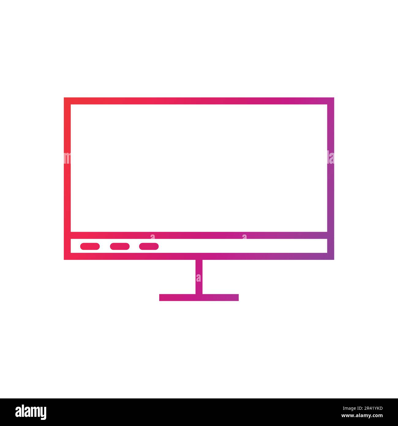 Monitor Screen Gradient Icon Vector Illustration Stock Vector Image ...