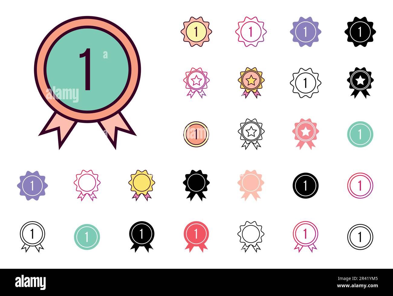 Medal Icon Set Vector Illustration Stock Vector Image & Art - Alamy