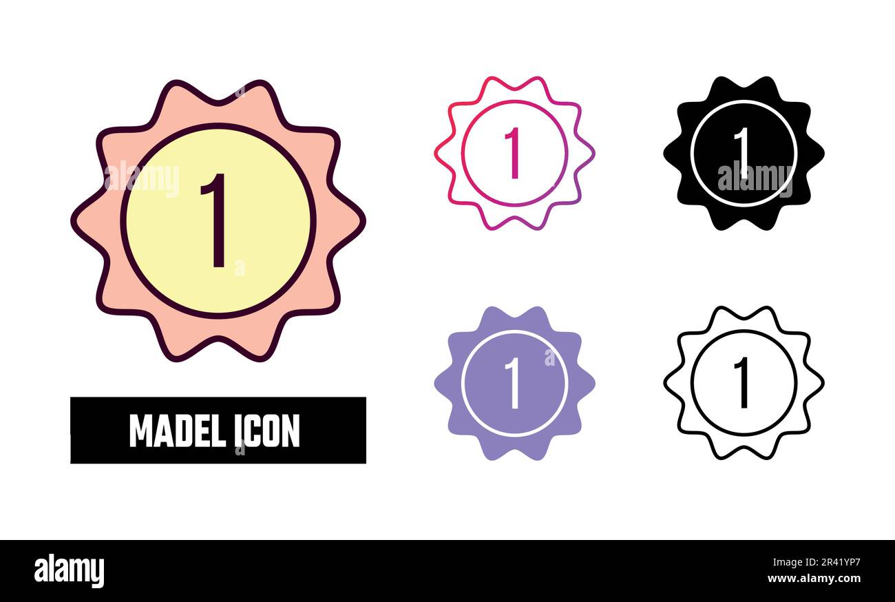 Medal Icon Set Vector Illustration Stock Vector Image & Art - Alamy