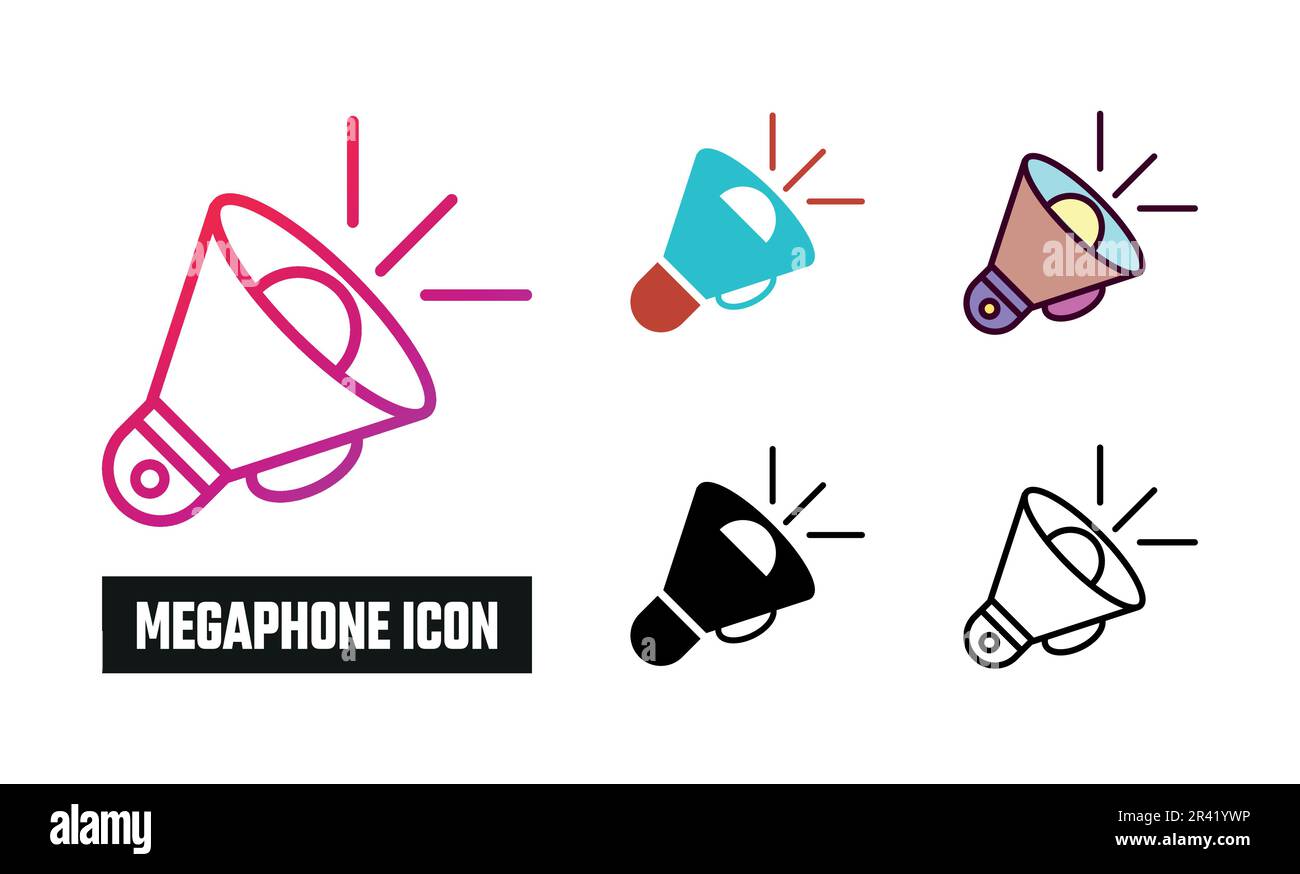 Megaphone icon set hi-res stock photography and images - Alamy