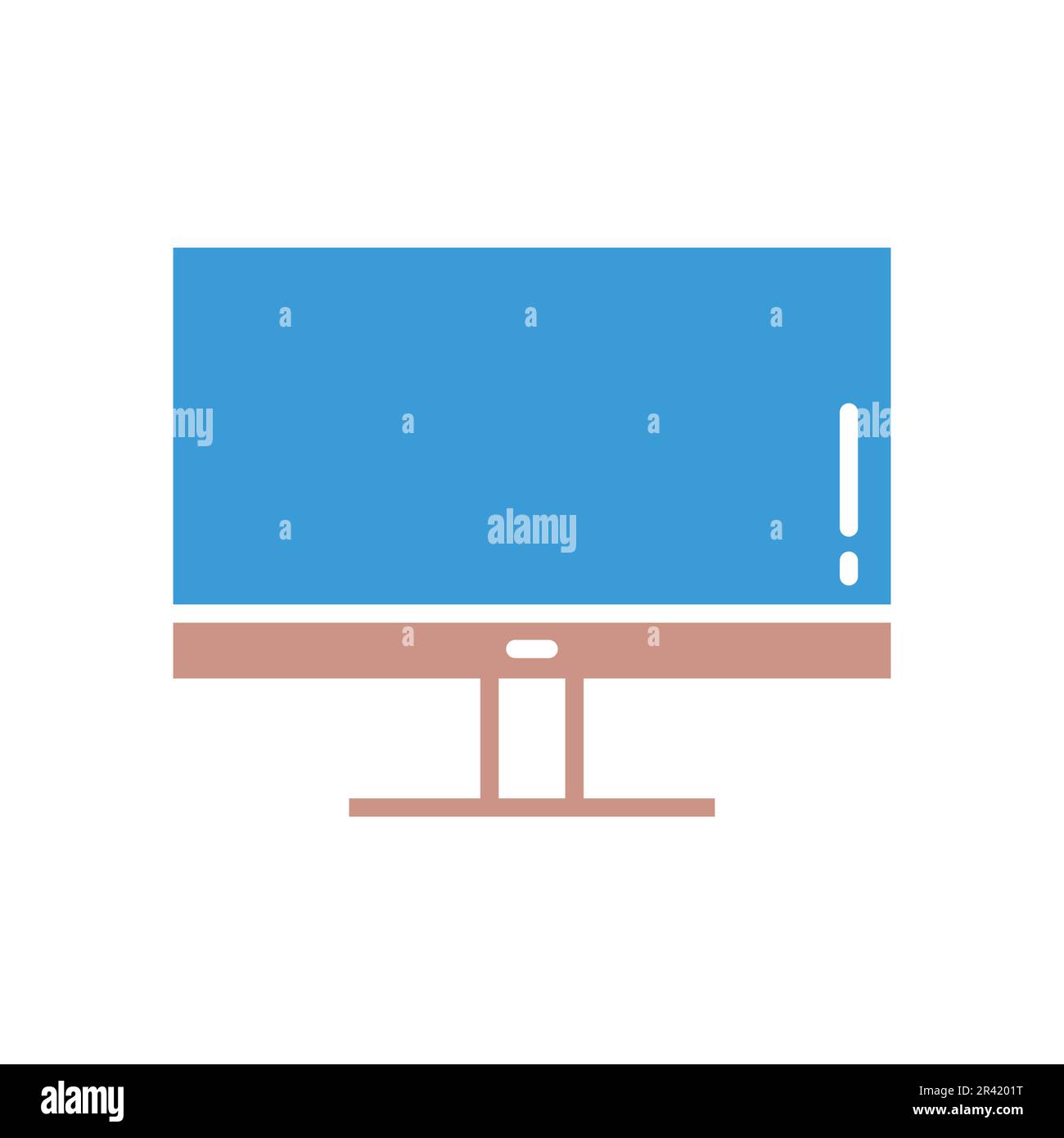 Flat Monitor Screen Icon Symbol Vector Illustration Stock Vector Image ...