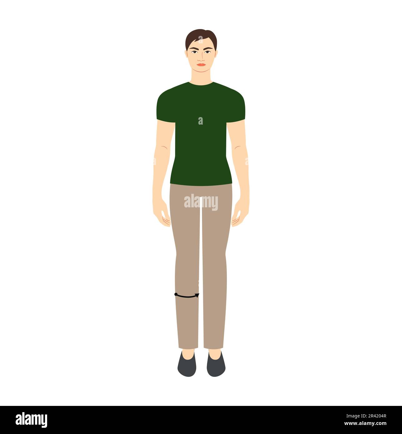 Men to do calf measurement body with arrows fashion Illustration for