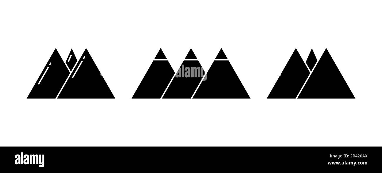Mountain Fill Icon Symbol Vector. Black Glyph Mountain Icon Stock ...
