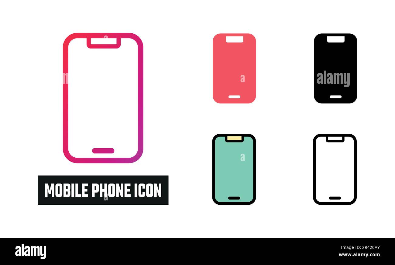 Mobile Phone Icon Set Vector Illustration Stock Vector Image & Art - Alamy