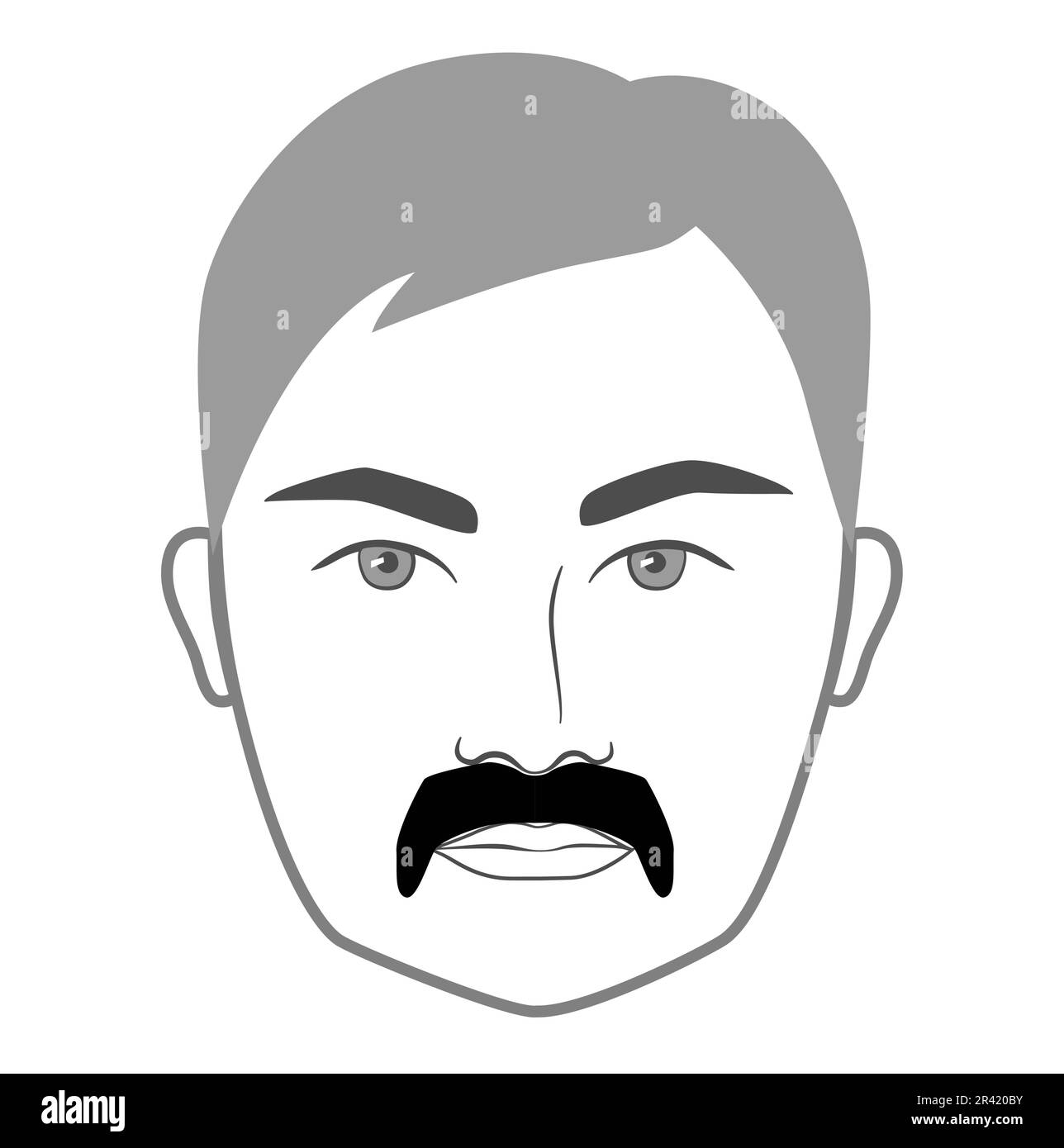 Zappa mustache Beard style men face illustration Facial hair. Vector ...