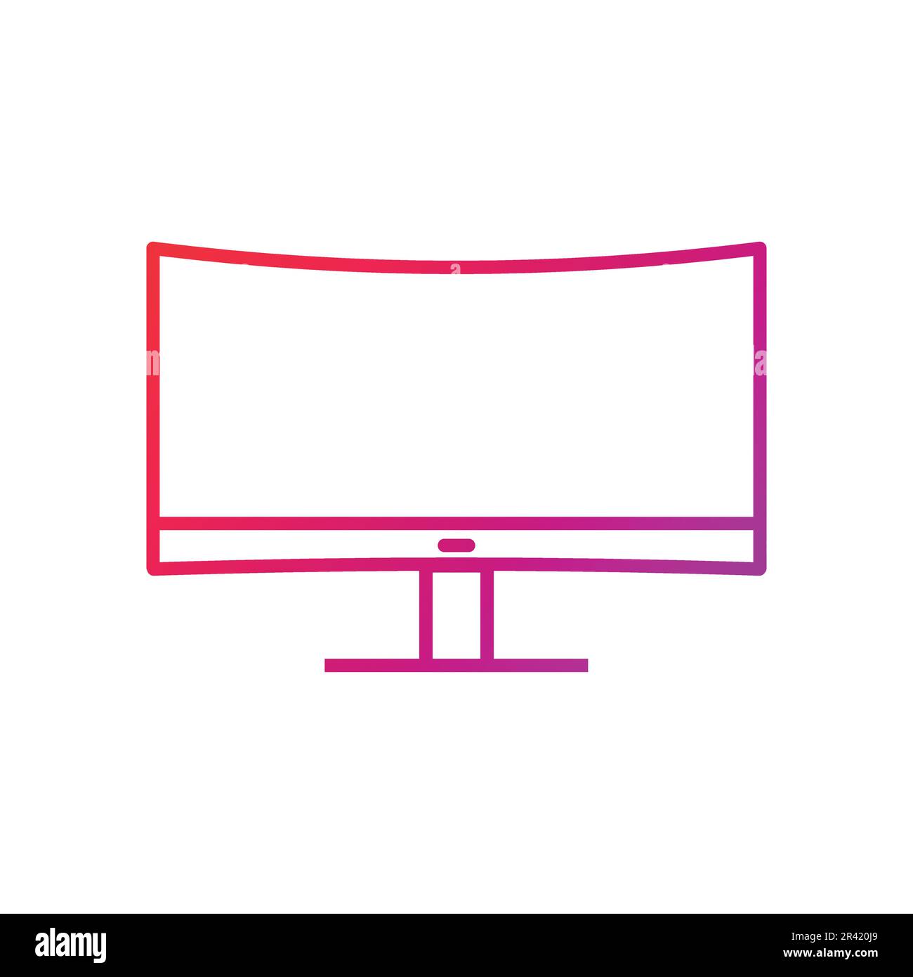 Monitor Screen Gradient Icon Vector Illustration Stock Vector Image ...