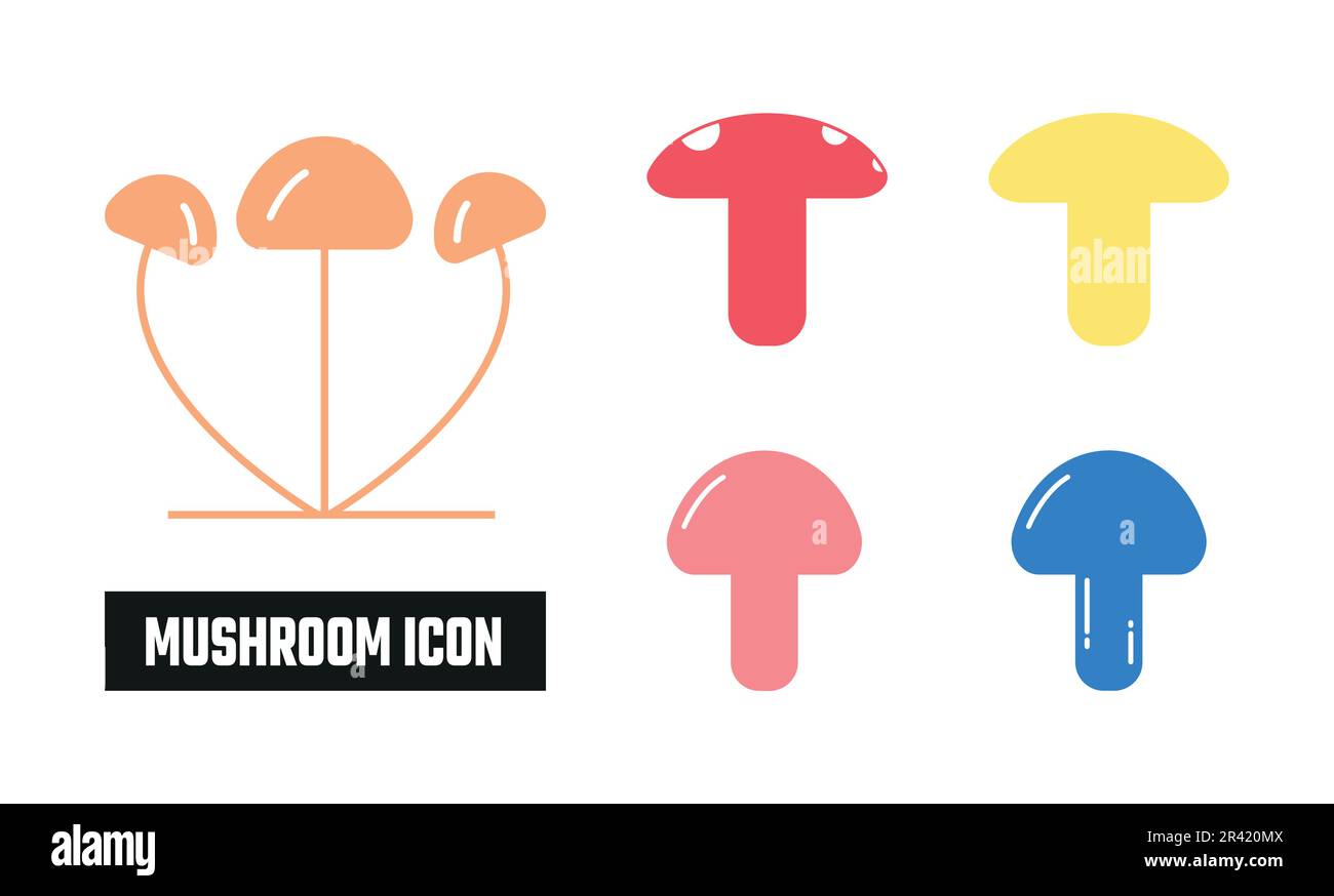 Flat Mushroom Icon Symbol Vector Illustration Stock Vector Image & Art ...