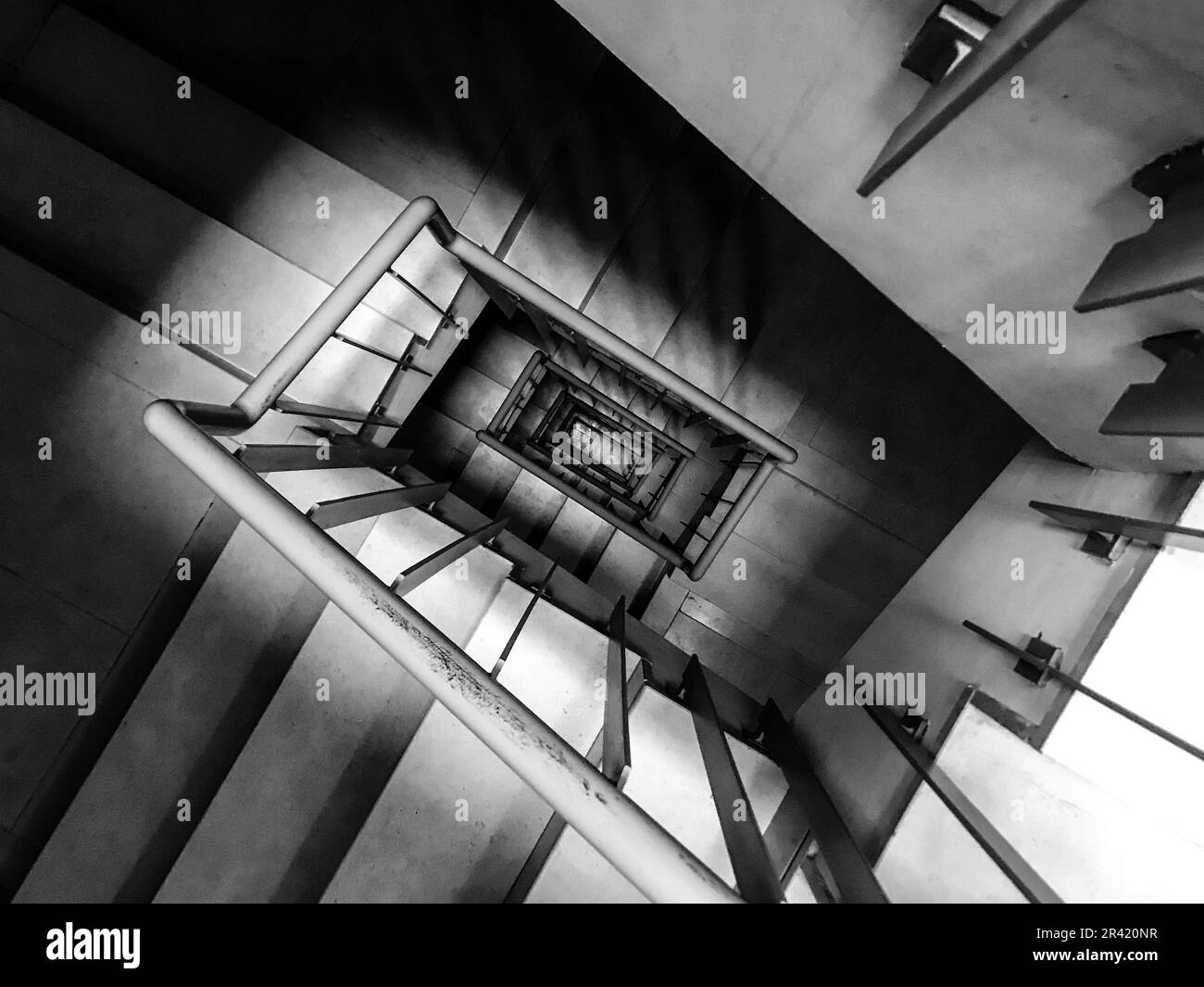 Directly above view of empty staircase Stock Photo