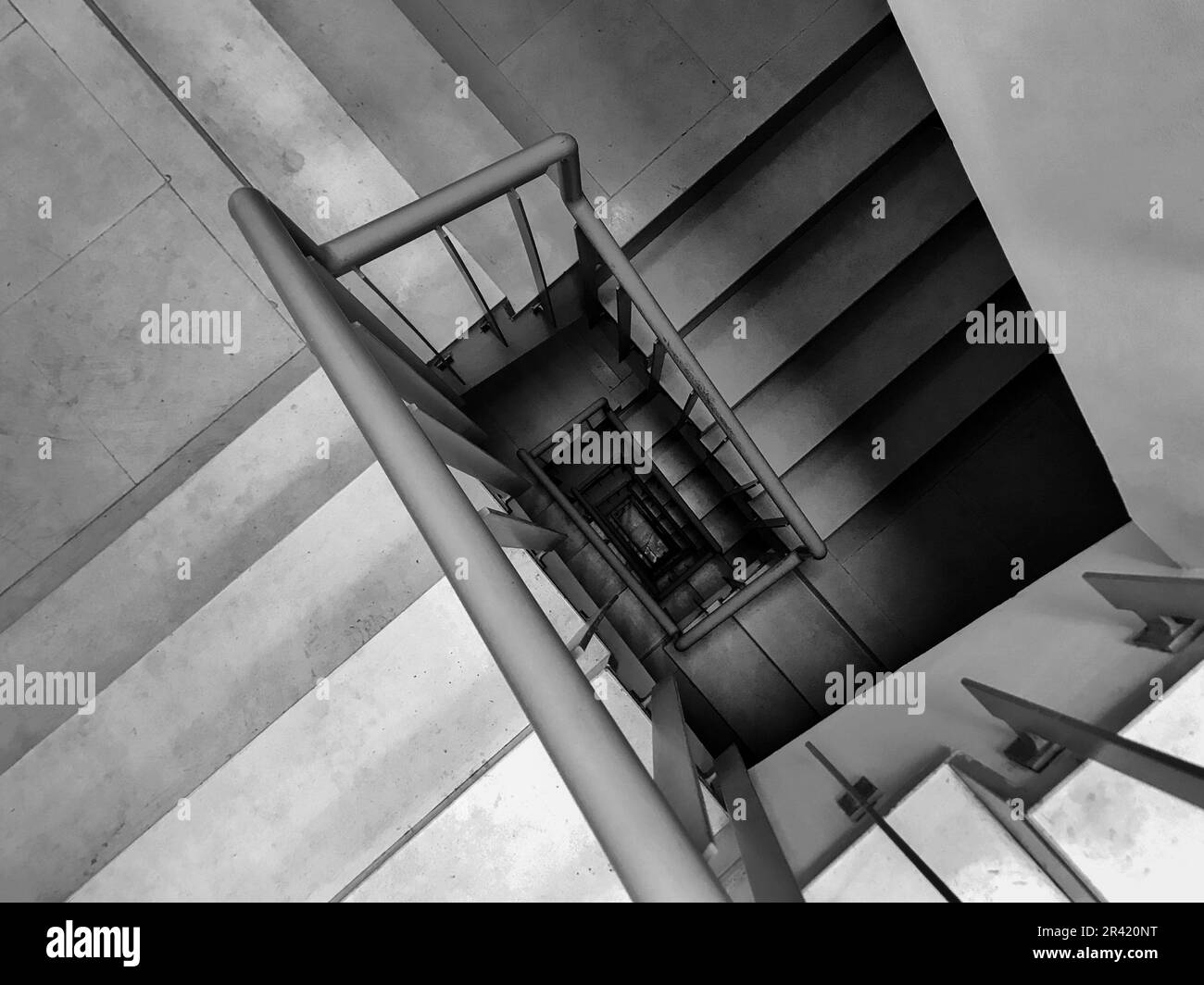 Directly above view of empty staircase Stock Photo