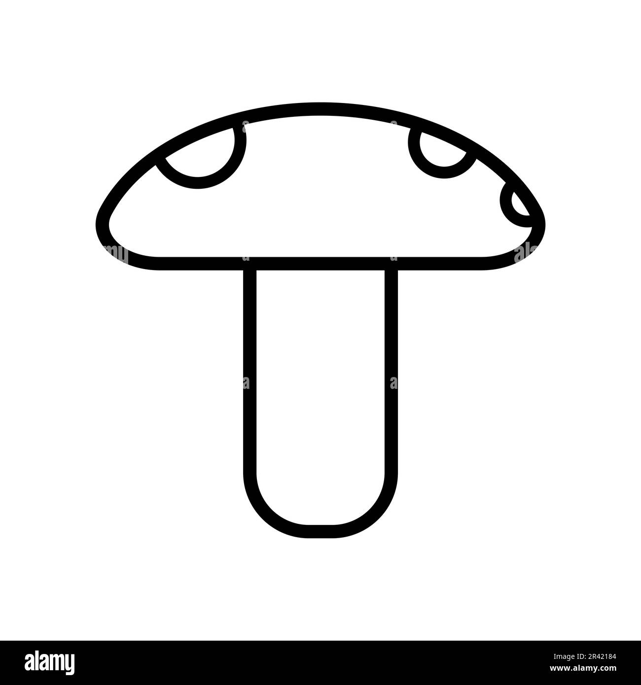 Mushroom Lineal Icon Symbol Vector. Black Outline Mushroom Icon Stock