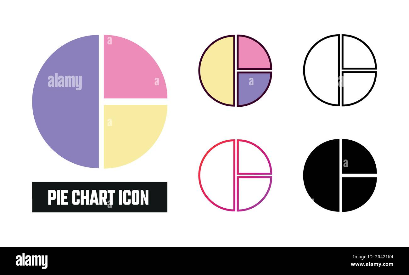 Pie Chart Icon Set Vector Illustration Stock Vector