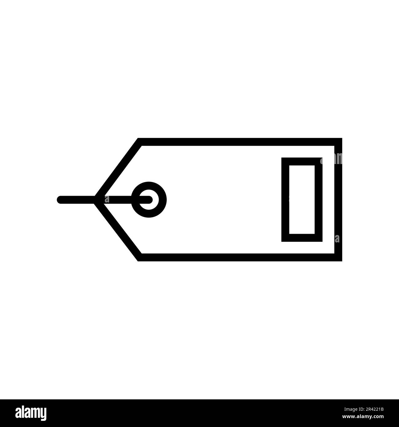 Price Tag Lineal Icon Symbol Vector. Black Outline Price Tag Icon Stock