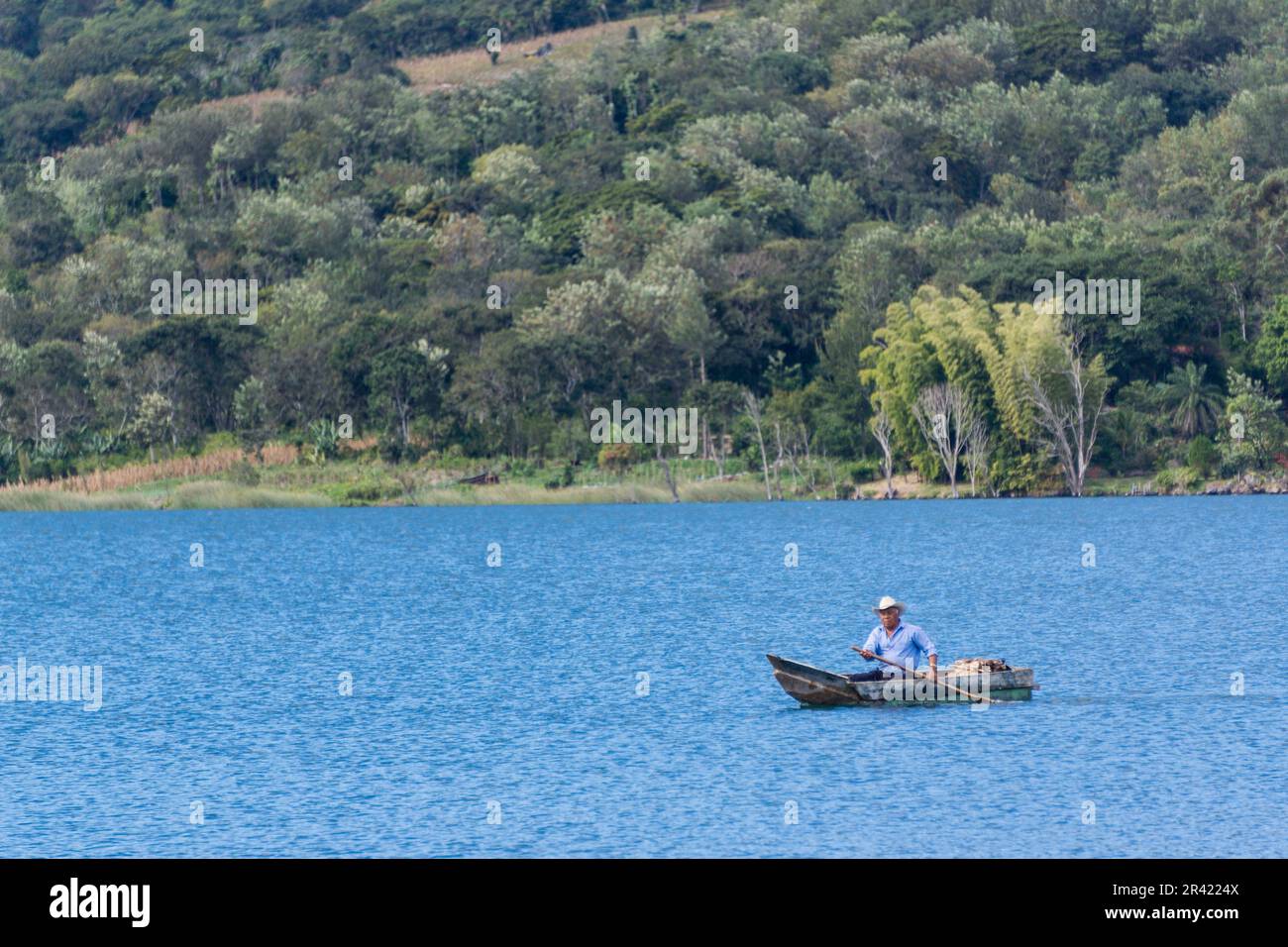 Cayucos en el lago Atitlan, Guatemala, Central America. Stock Photo