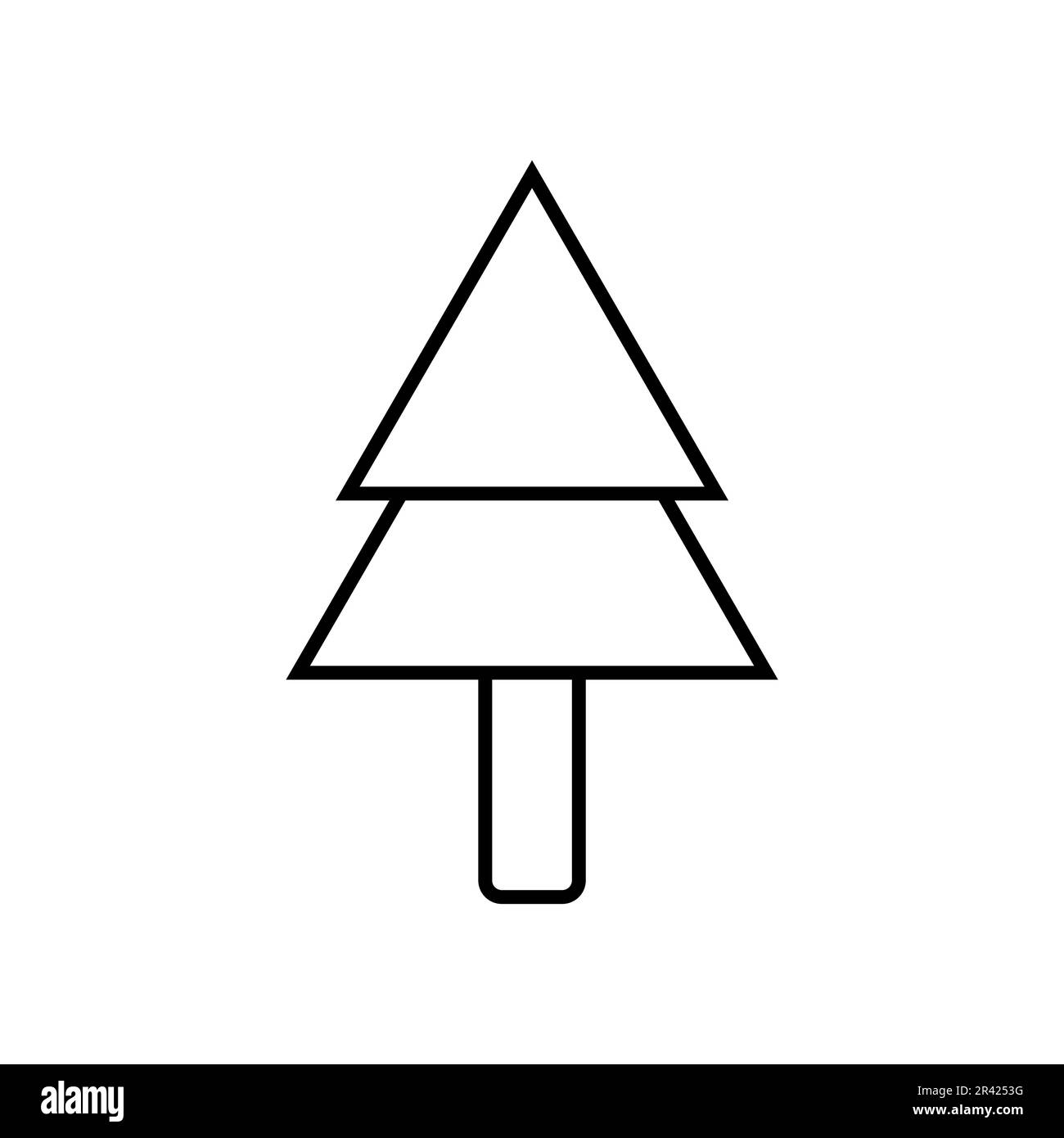 Tree Lineal Icon Symbol Vector. Black Outline Tree Icon Stock Vector ...