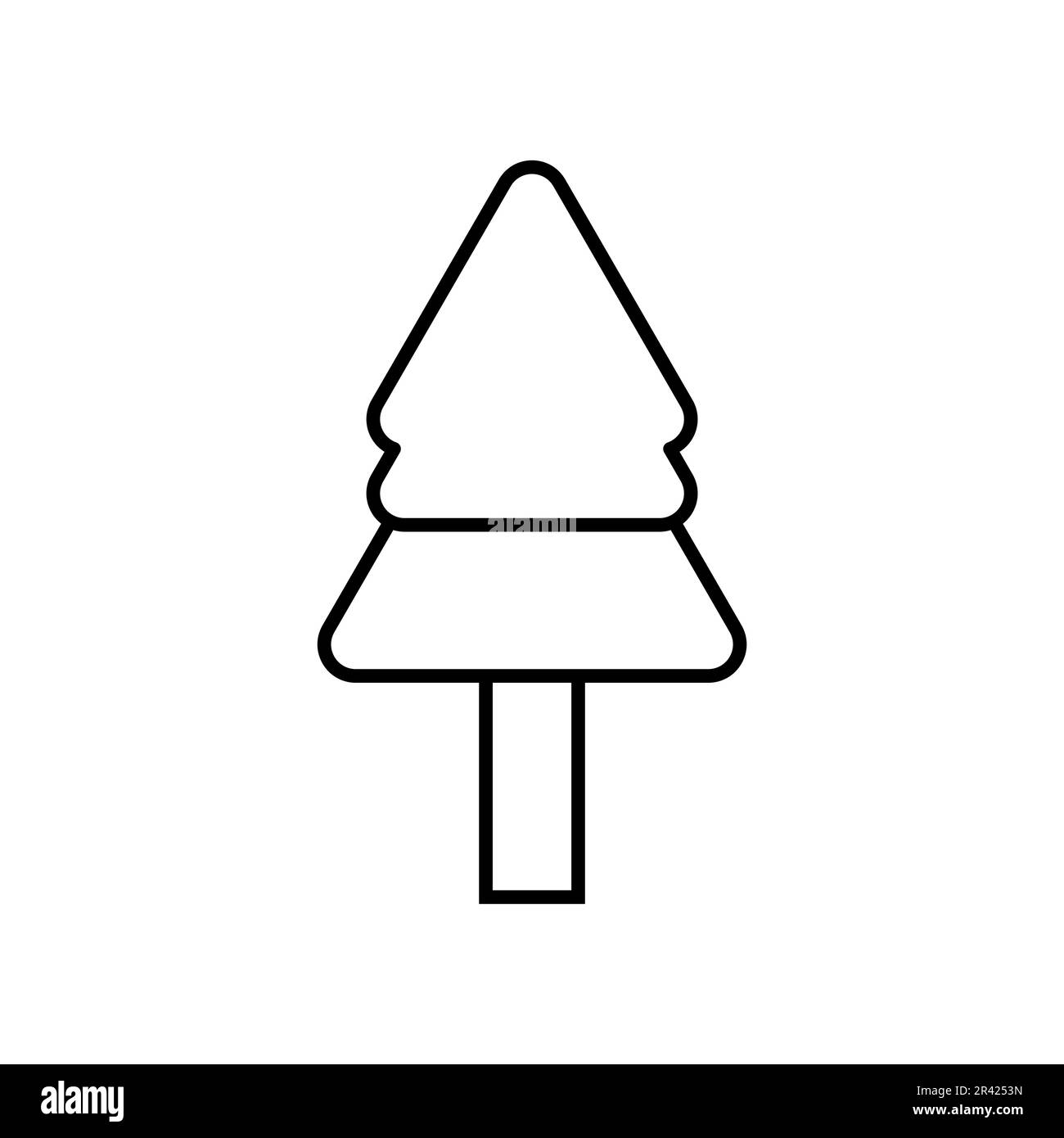Tree Lineal Icon Symbol Vector. Black Outline Tree Icon Stock Vector ...