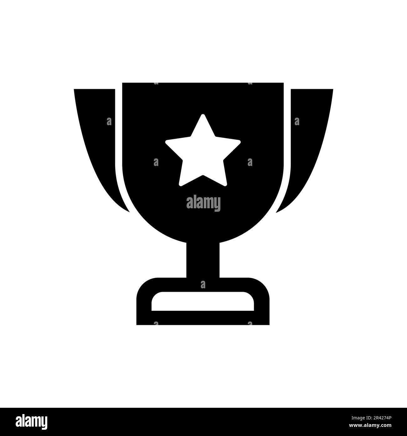 Trophy Fill Icon Symbol Vector. Black Glyph Trophy Icon Stock Vector ...