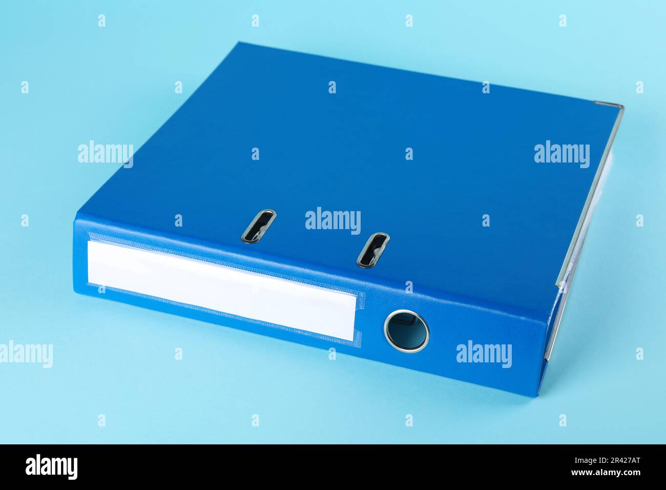 Hardcover office folder on light blue background Stock Photo