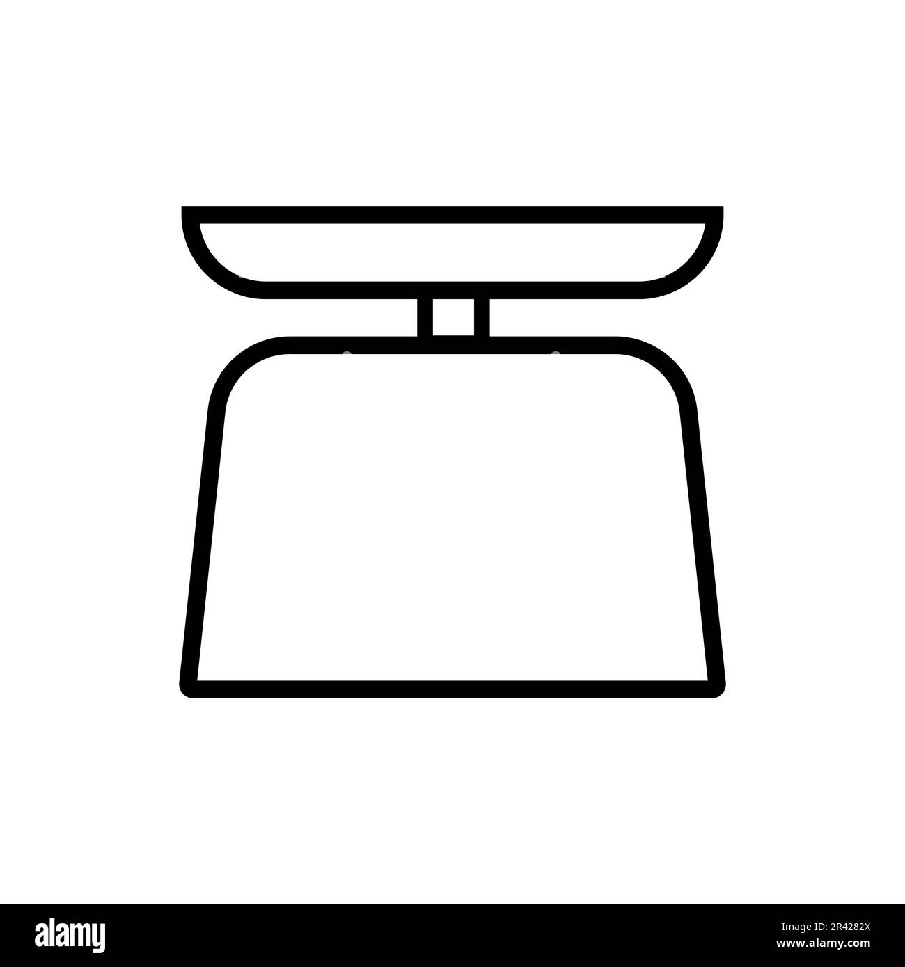 Weighing Scale Lineal Icon Symbol Vector. Black Outline Weighing Scale Icon Stock Vector Image