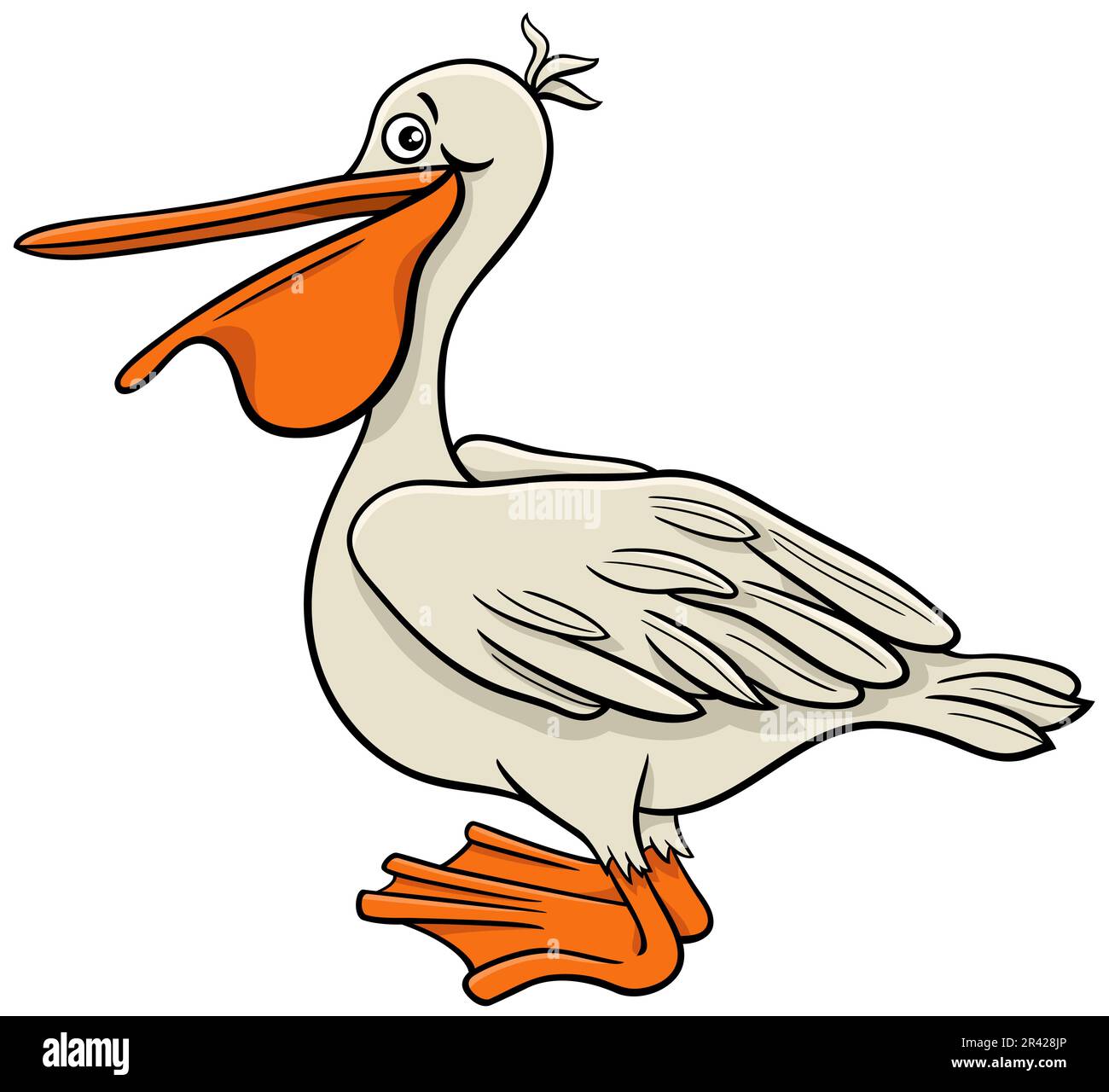 Pelican bird animal character cartoon illustration Stock Photo - Alamy