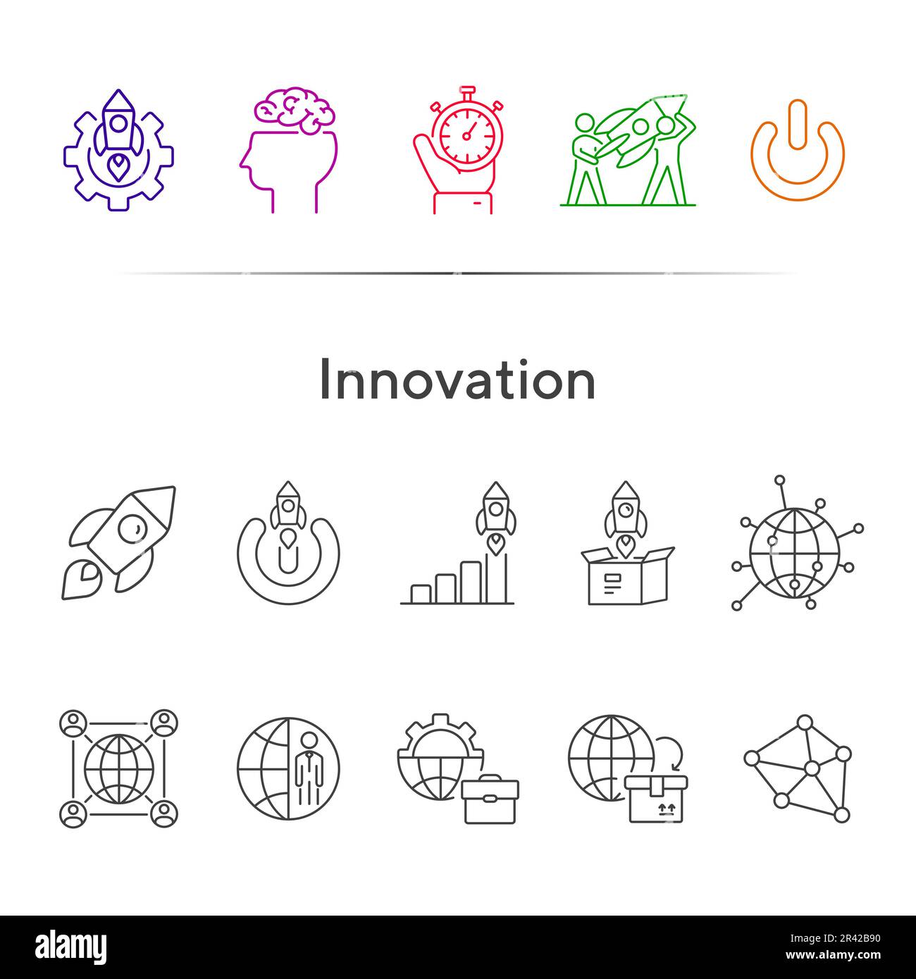 Innovation icons. Set of line icons Stock Vector Image & Art - Alamy