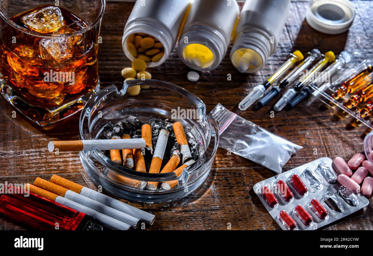 Addictive substances Stock Photo