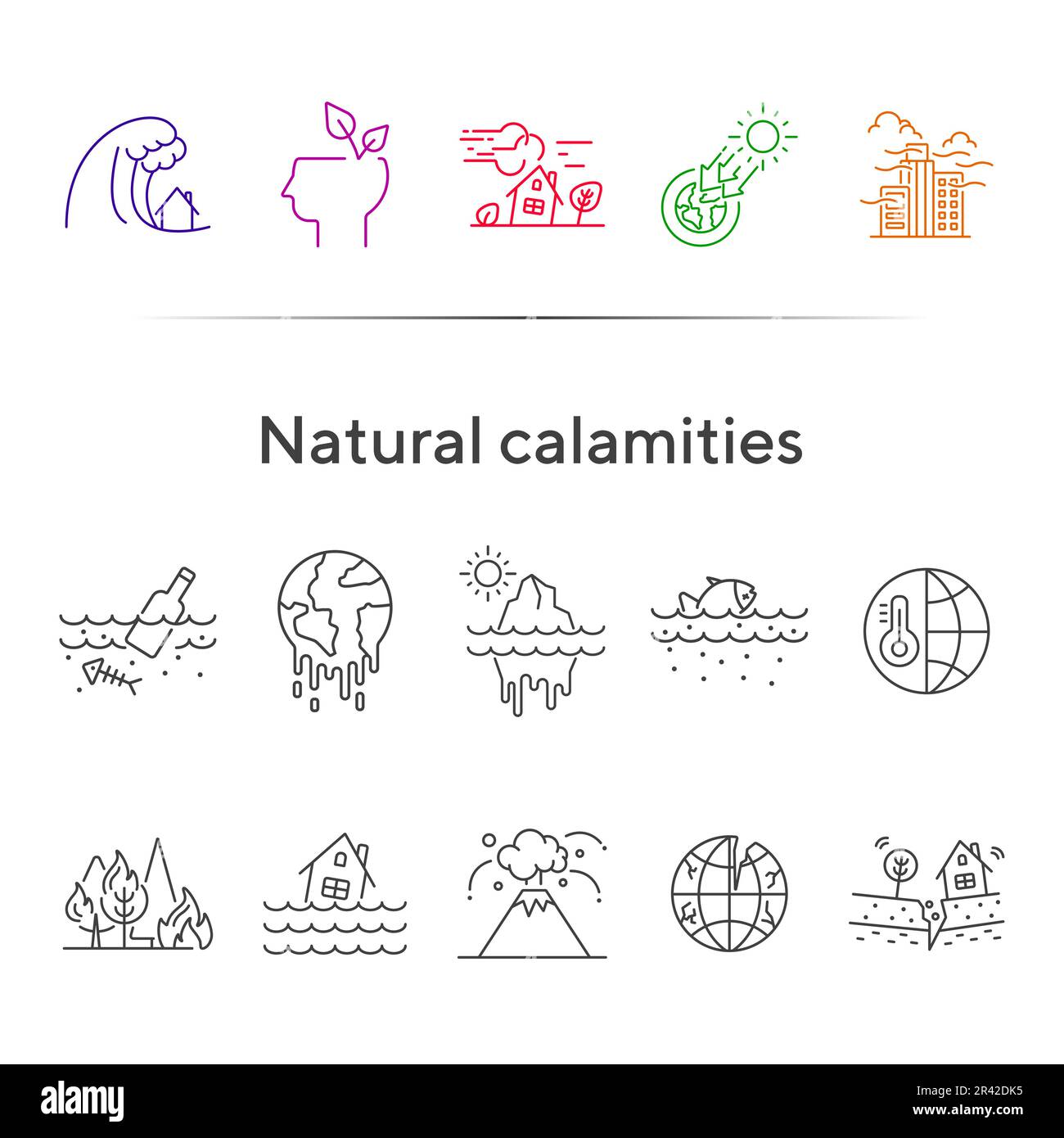 Natural calamities icons Stock Vector Image & Art - Alamy