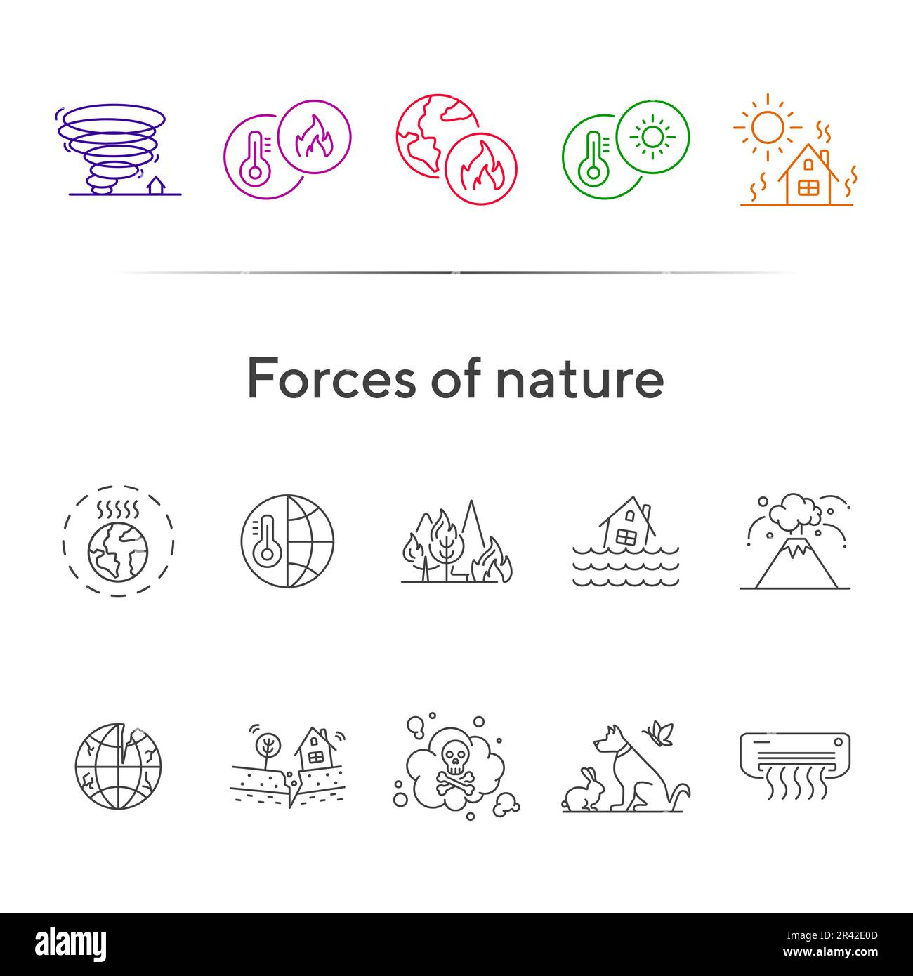 Forces of nature icons Stock Vector Image & Art - Alamy