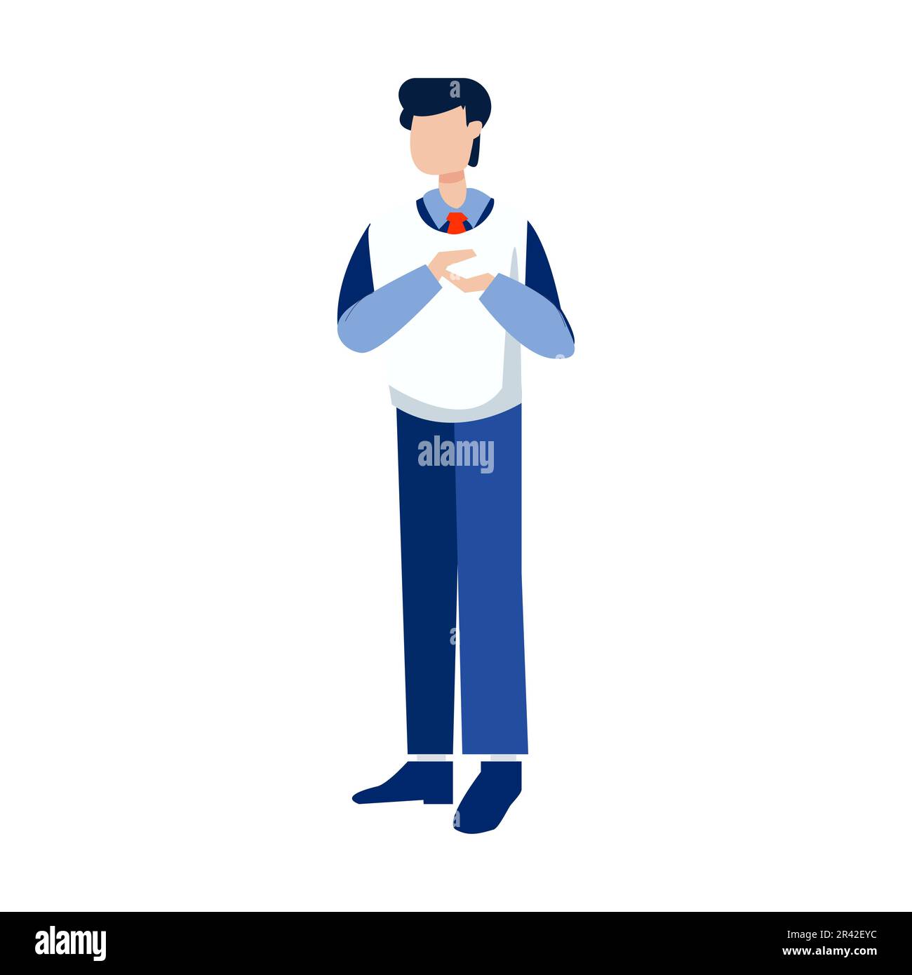 businessman standing on white background. colorful flat design vector illustration Stock Vector